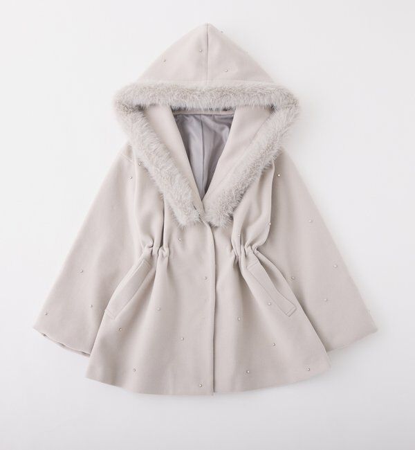 フードフェイクファービジューミドルコート｜ルミネのファッション通販