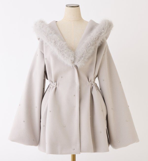 フードフェイクファービジューミドルコート｜ルミネのファッション通販