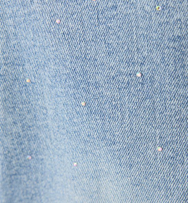  「サイドカットレース美脚ビジューデニム」|その他|