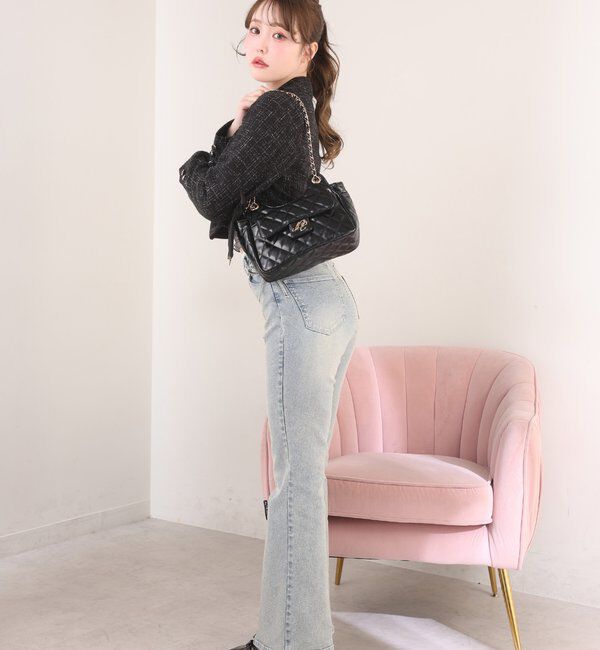  「サイドカットレース美脚ビジューデニム」|その他|