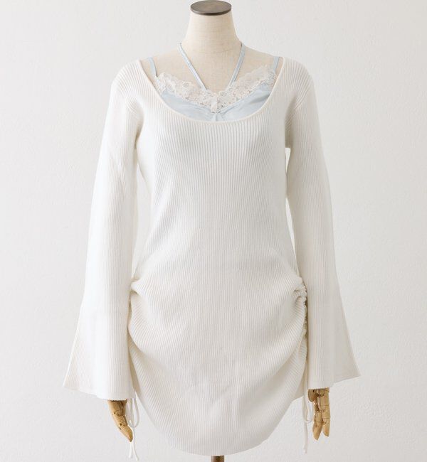  「【omiyu企画】レースサテンキャミSETニットミニワンピ」|その他|