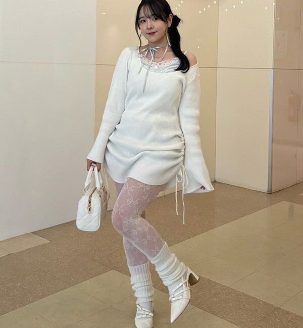  「【omiyu企画】レースサテンキャミSETニットミニワンピ」|その他|