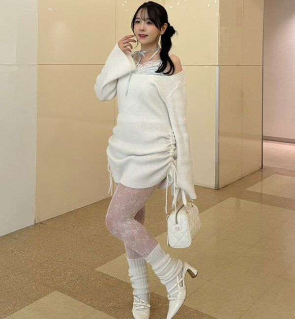  「【omiyu企画】レースサテンキャミSETニットミニワンピ」|その他|