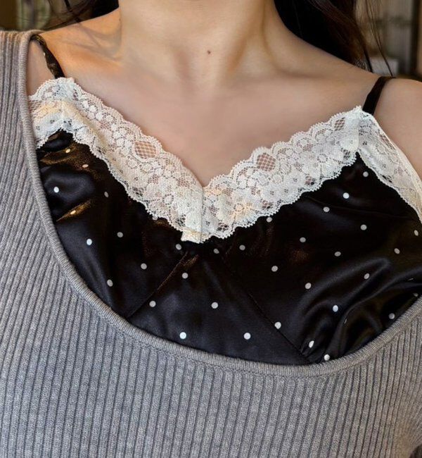  「【omiyu企画】レースサテンキャミSETニットミニワンピ」|その他|