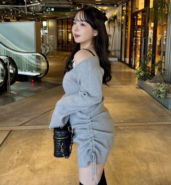  「【omiyu企画】レースサテンキャミSETニットミニワンピ」|その他|