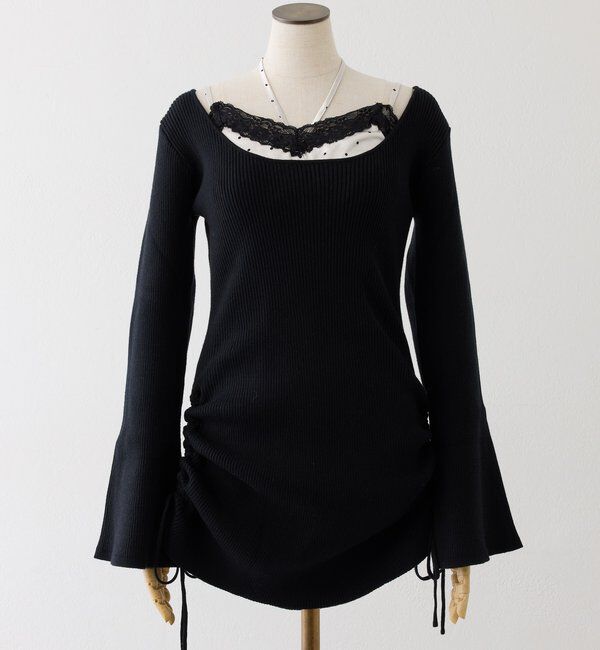  「【omiyu企画】レースサテンキャミSETニットミニワンピ」|その他|