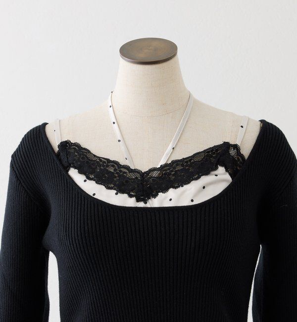  「【omiyu企画】レースサテンキャミSETニットミニワンピ」|その他|