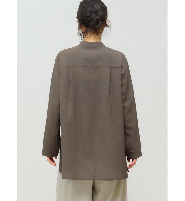 MIDIUMISOLID「MIDIUMISOLID for Ladies フレアスリーブシアーシャツ」|シャツ・ブラウス|