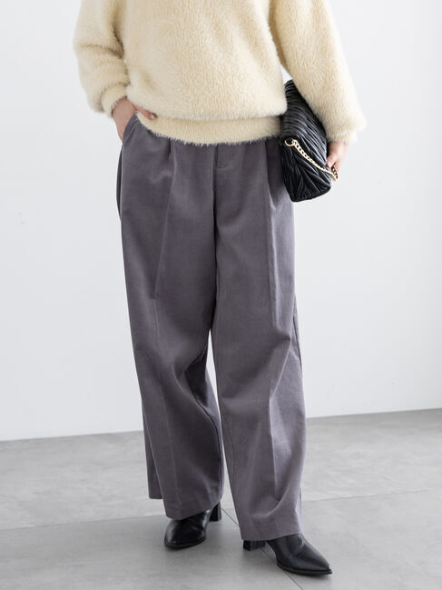 Te chichi「ソフトコーデュロイワイドパンツ」|その他|グレー