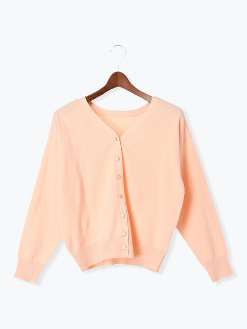 Te chichi TERRASSE「金釦前後2WAYカーディガン」|カーディガン|ピンク