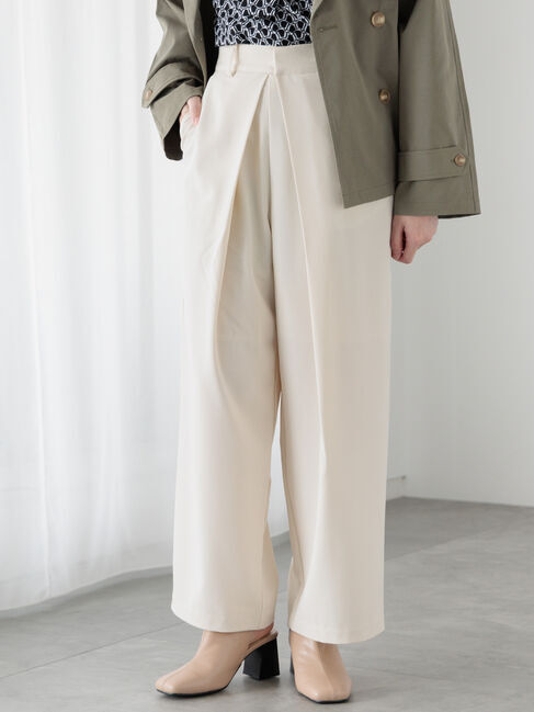 Te chichi TERRASSE「フロントタックパンツ《2025spring catalog item》」|その他|オフホワイト