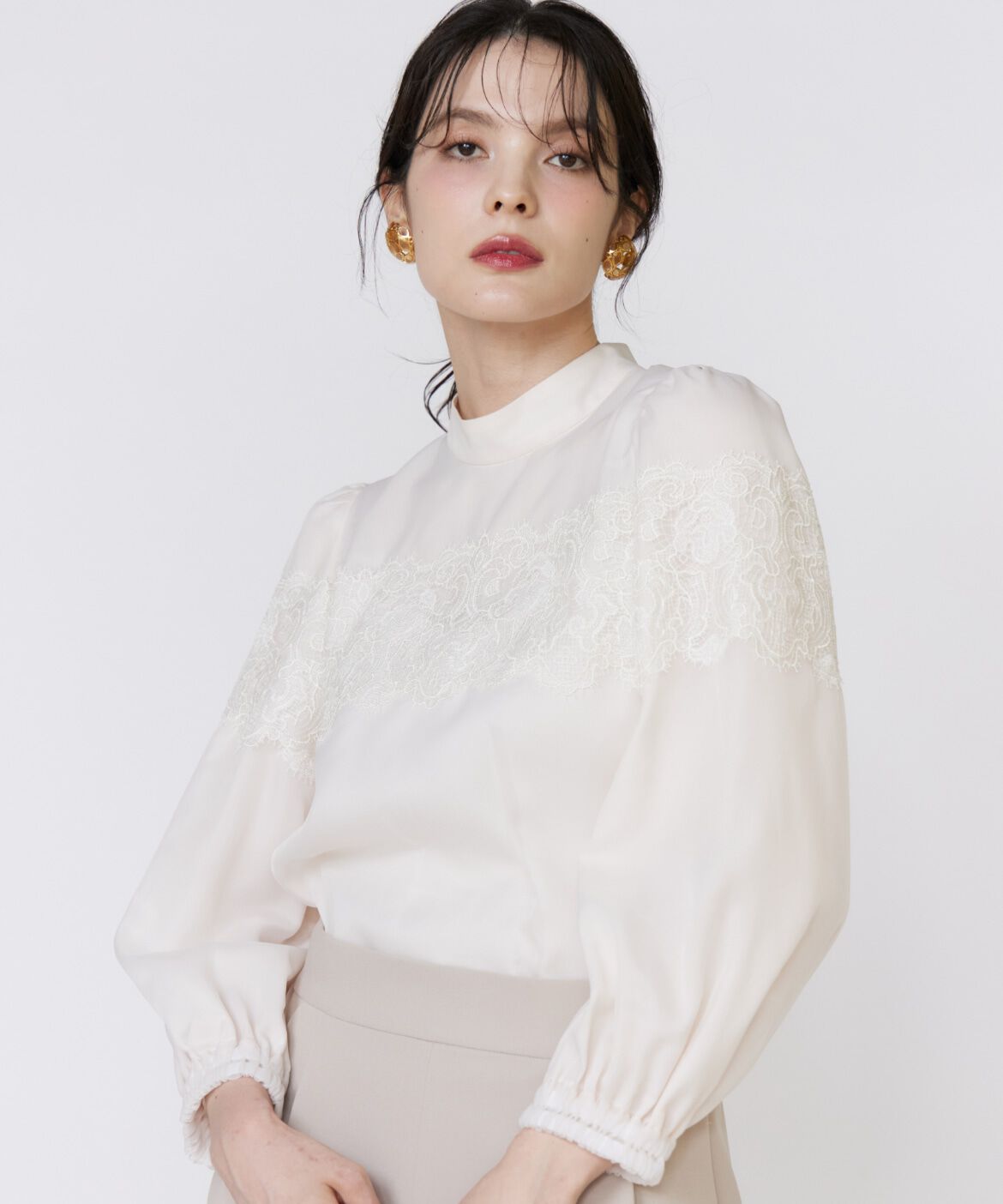 Maglie le cassetto「《M Maglie le cassetto》シアーレースブラウス」|シャツ・ブラウス|
