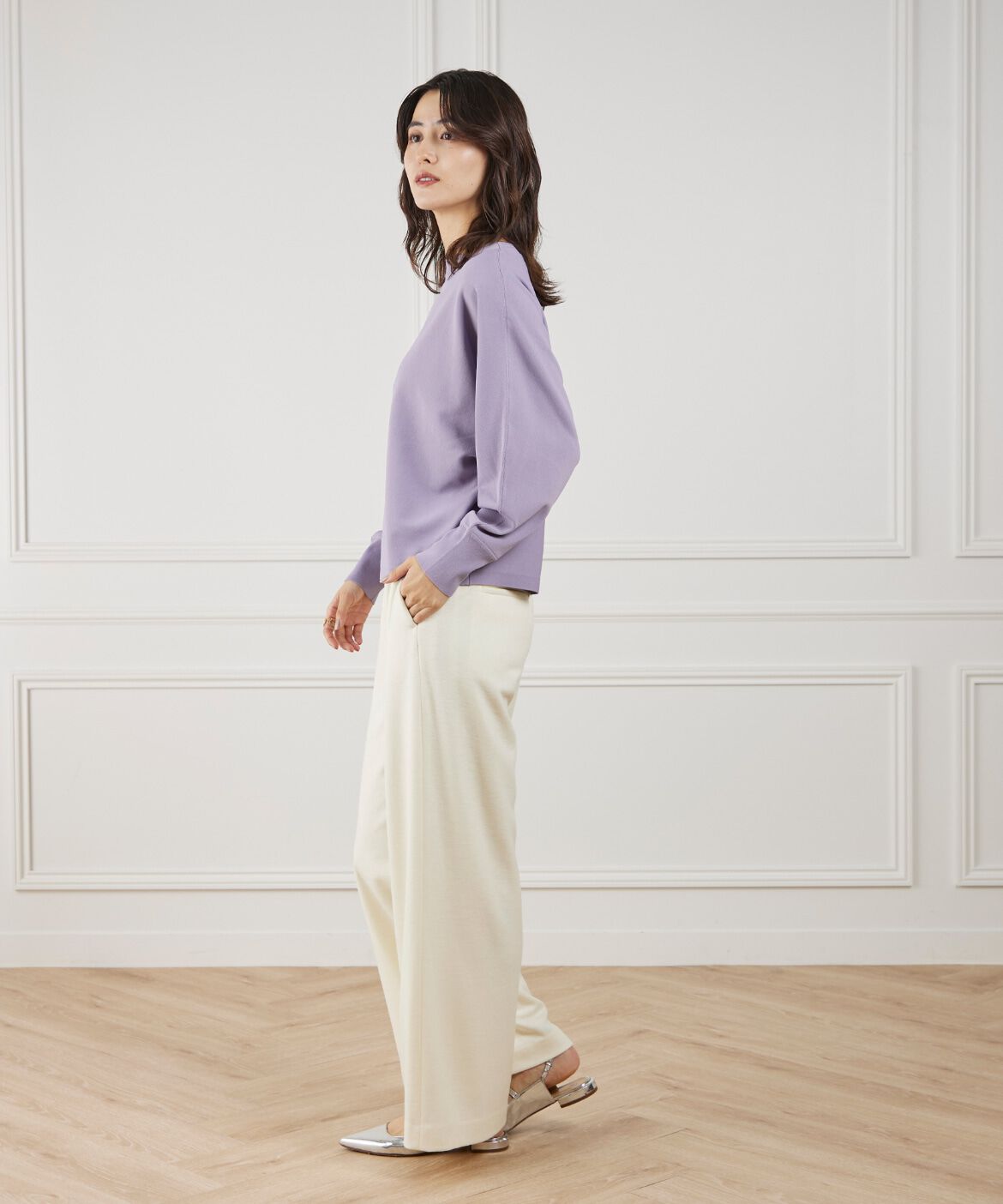 Le Souk「《大きいサイズ》ドルマンスリーブニットプルオーバー」|ニット・セーター|