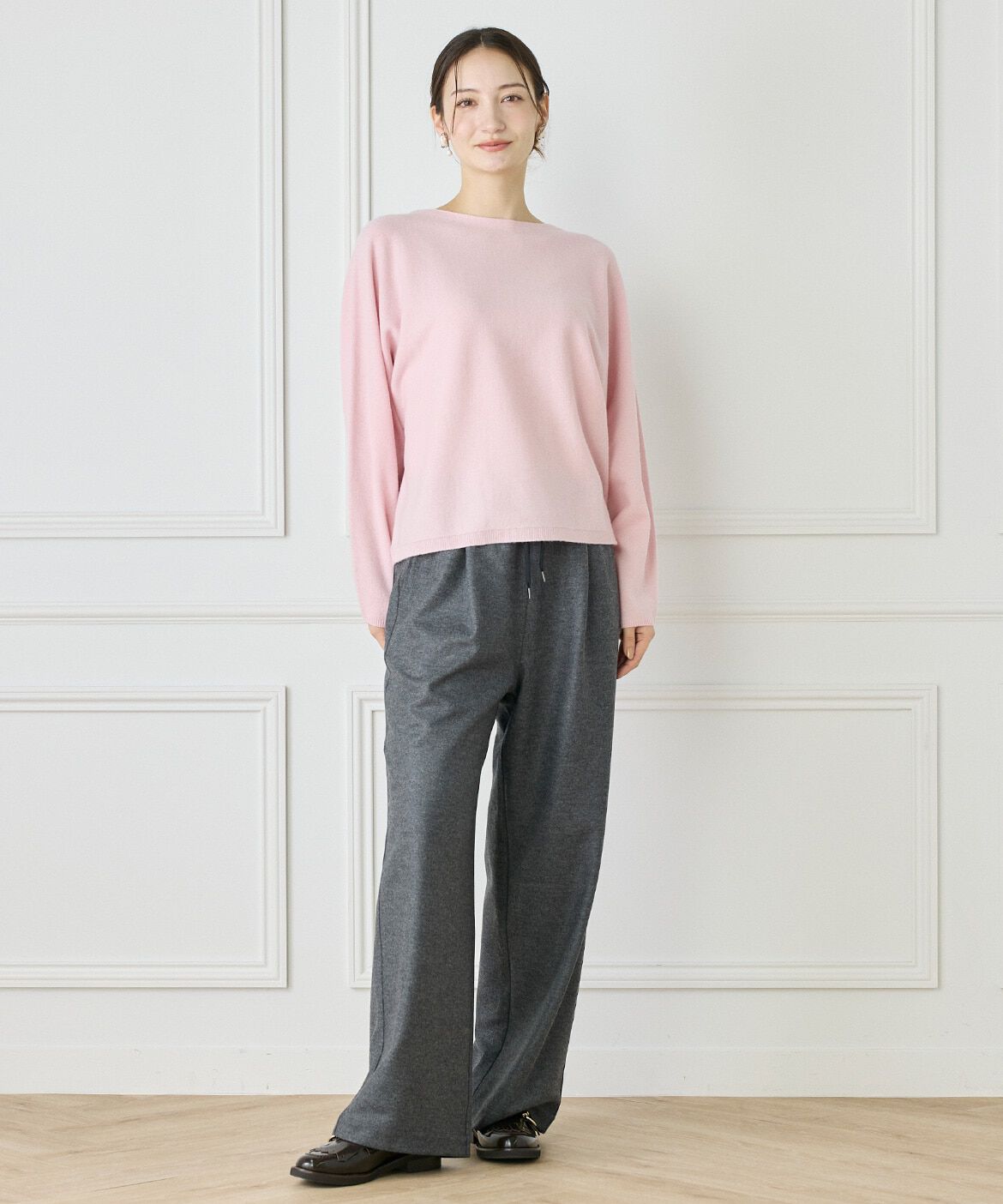 INED「《大きいサイズ》カシミヤ混ドルマンスリーブニット《WEB限定カラー》」|ニット・セーター|