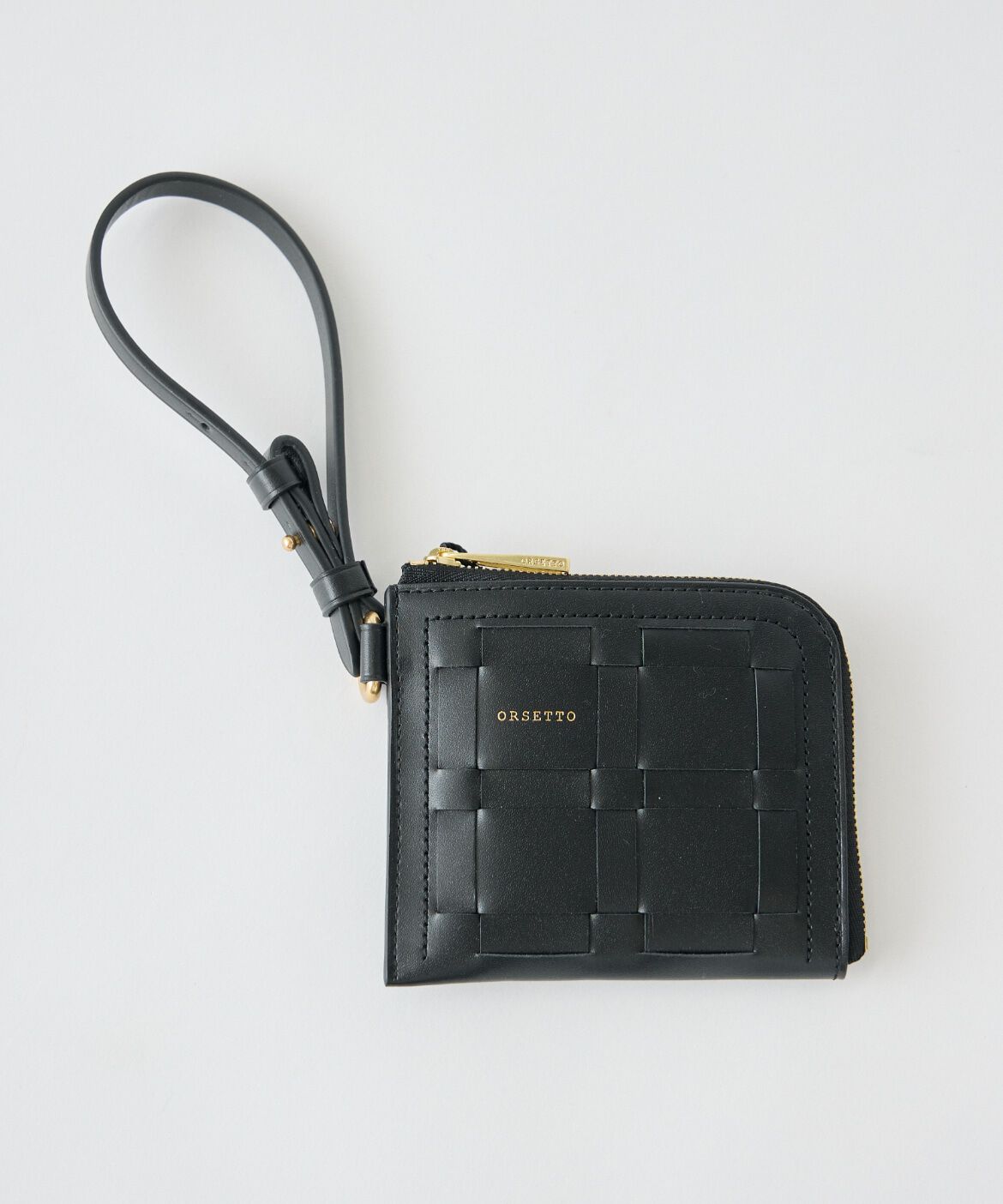 FAVORITE SUKINAMONO「RETEストラップ付きイントレチャートウォレット《ORSETTO》」|コインケース|ブラック
