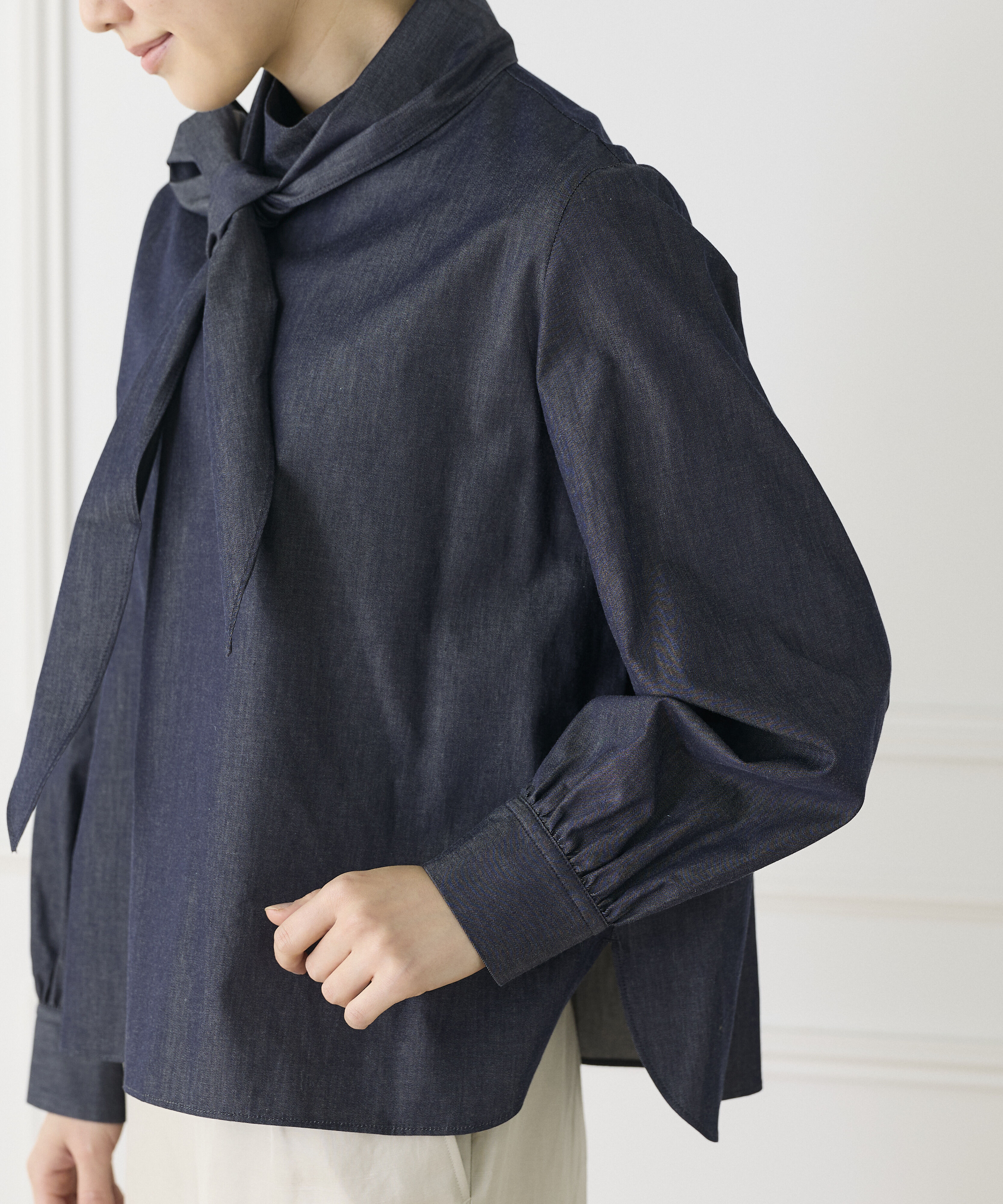 Le Souk「《大きいサイズ》ハイネックボウタイ付きブラウス　」|シャツ・ブラウス|