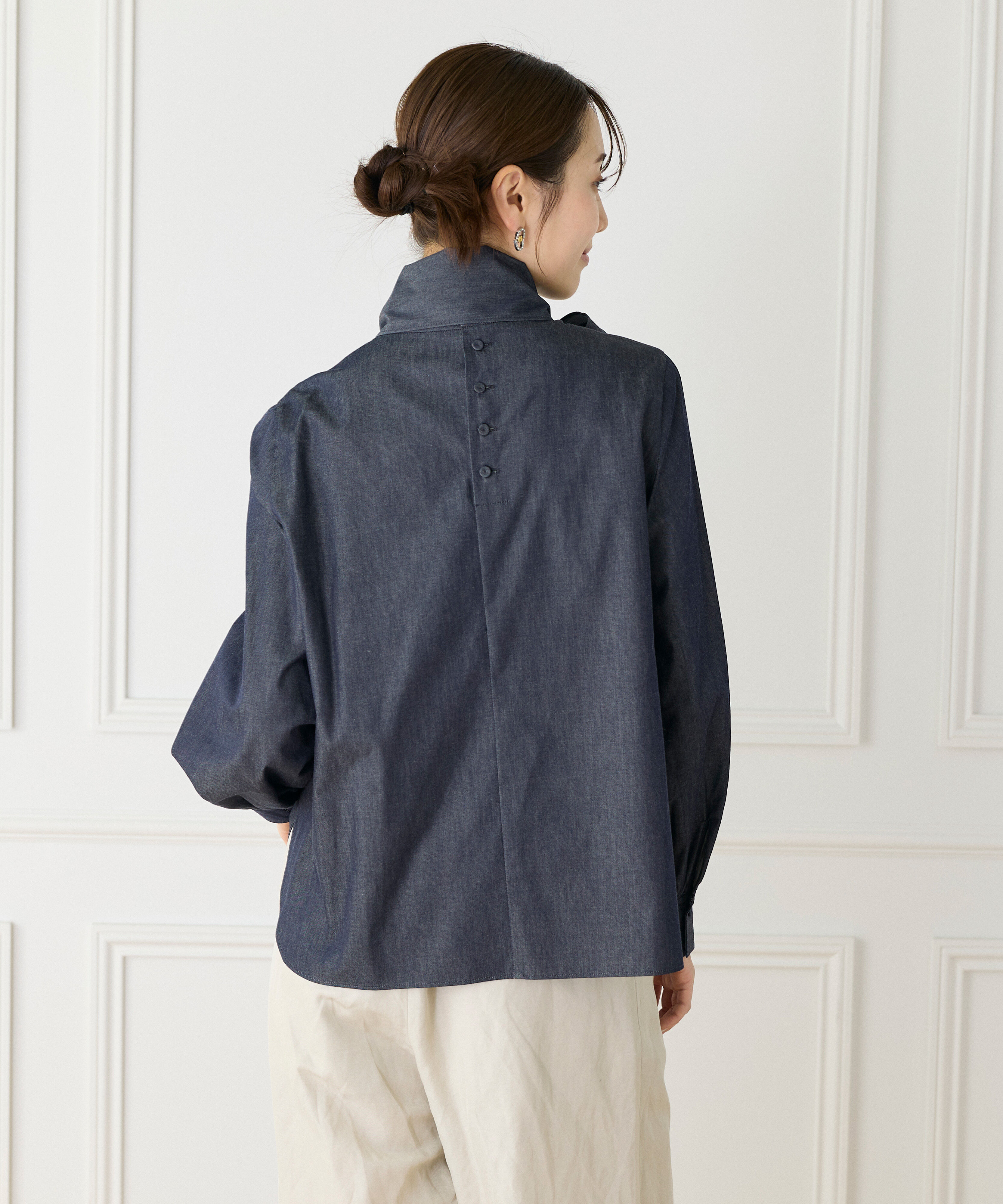 Le Souk「《大きいサイズ》ハイネックボウタイ付きブラウス　」|シャツ・ブラウス|