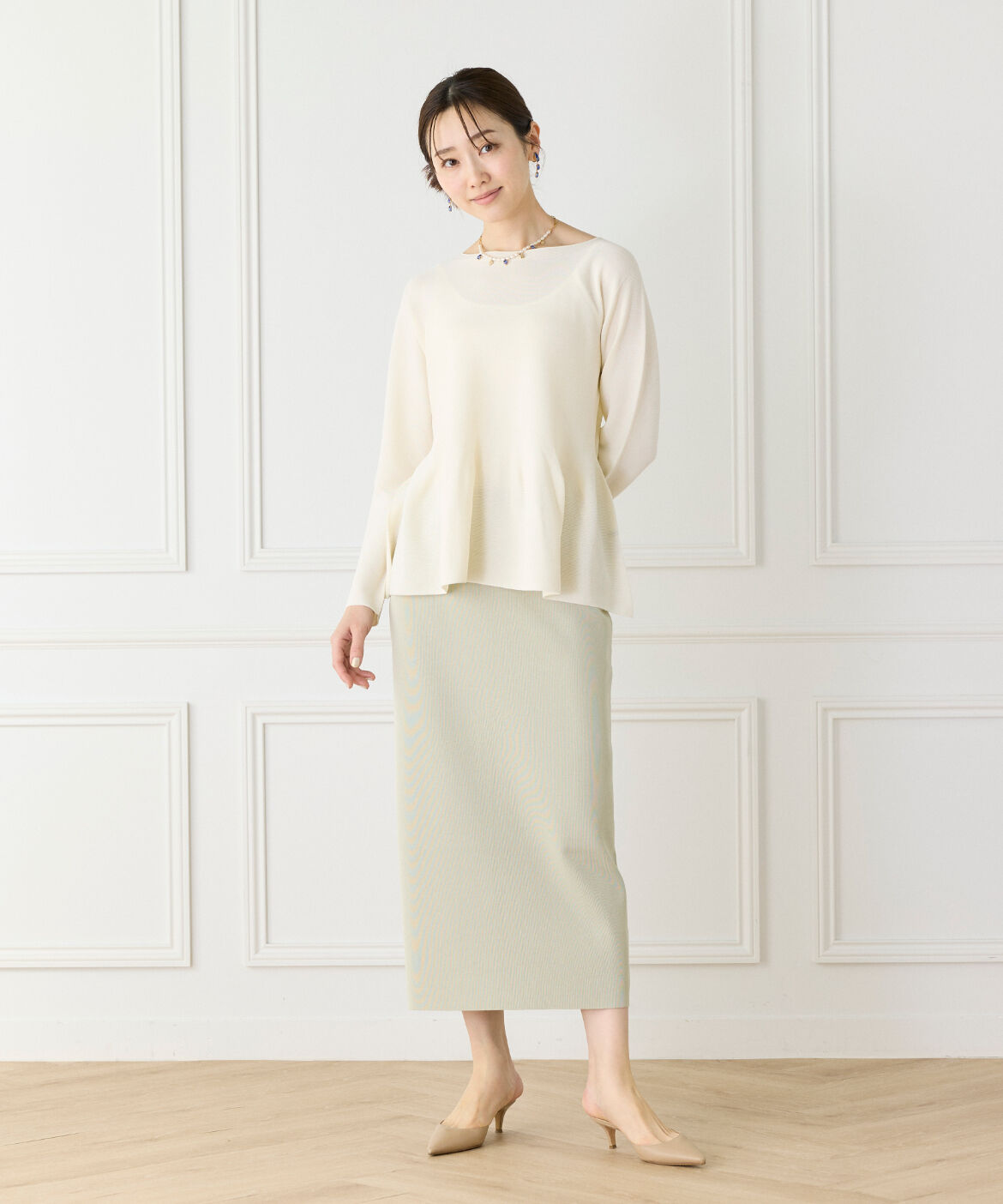 7-IDconcept.「ヘムフレア プルオーバー」|ニット・セーター|