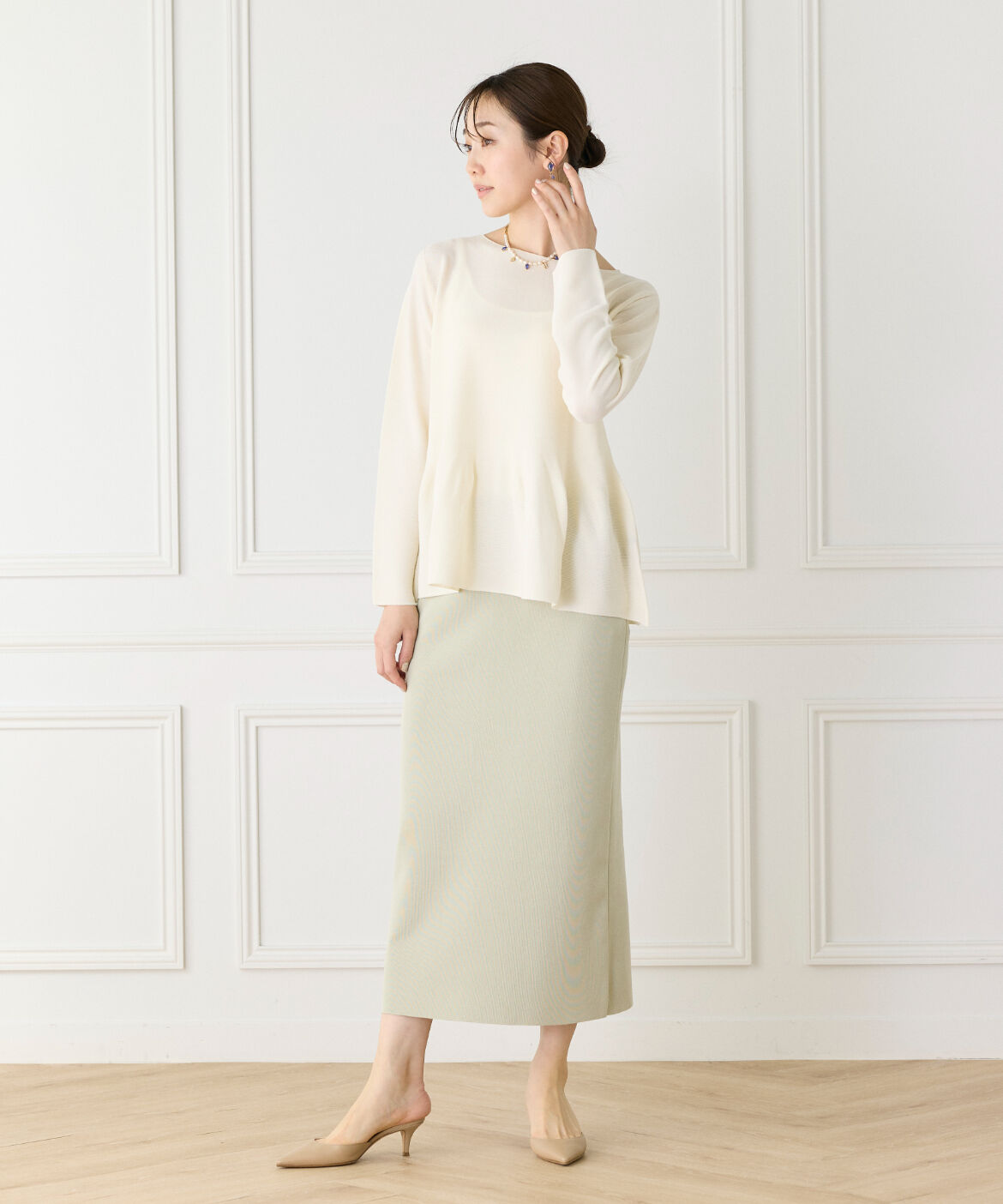 7-IDconcept.「ヘムフレア プルオーバー」|ニット・セーター|