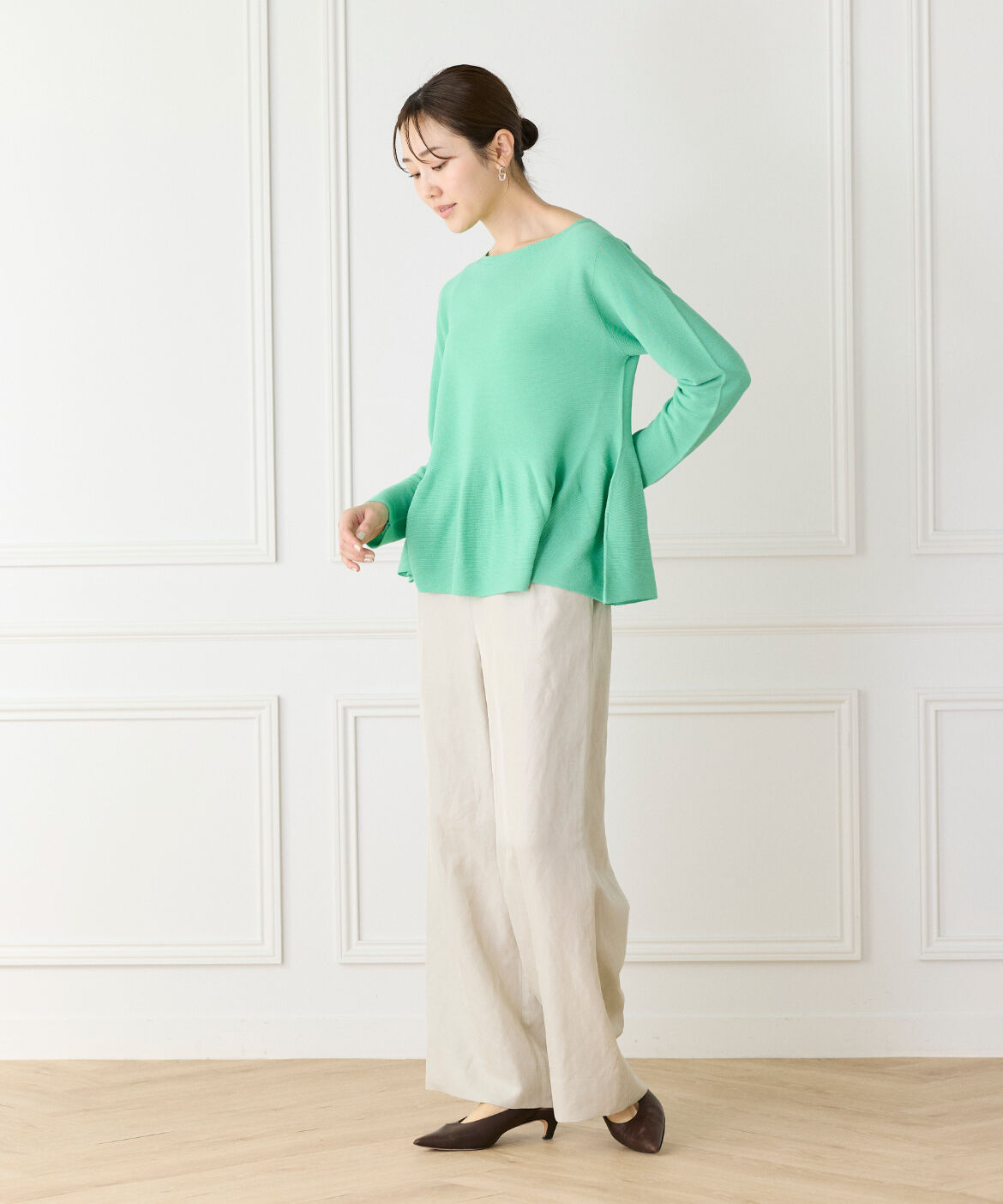 7-IDconcept.「ヘムフレア プルオーバー」|ニット・セーター|