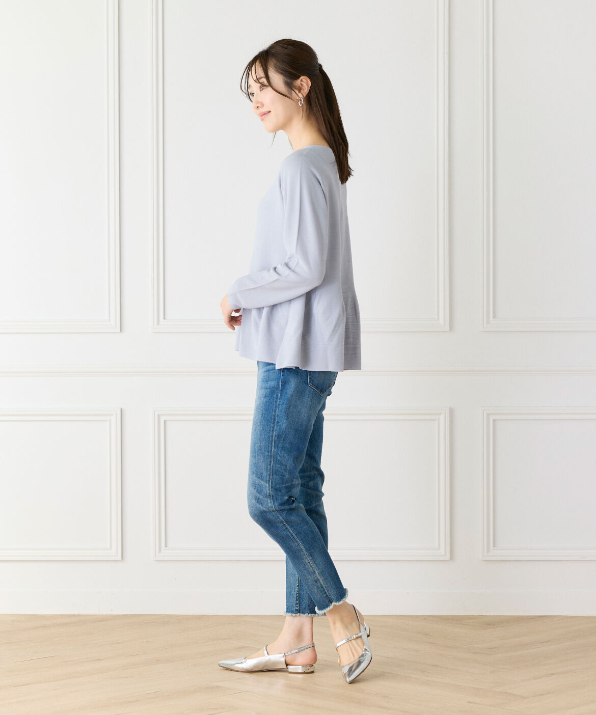 7-IDconcept.「《大きいサイズ》ヘムフレア プルオーバー」|ニット・セーター|