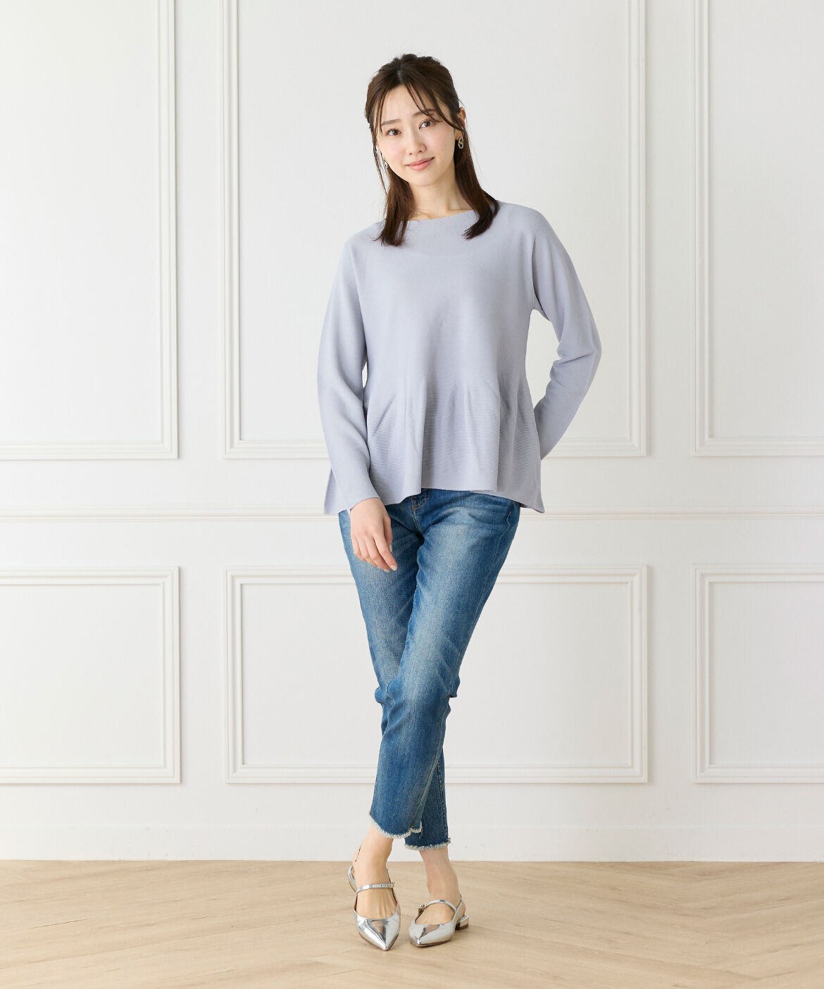 7-IDconcept.「《大きいサイズ》ヘムフレア プルオーバー」|ニット・セーター|