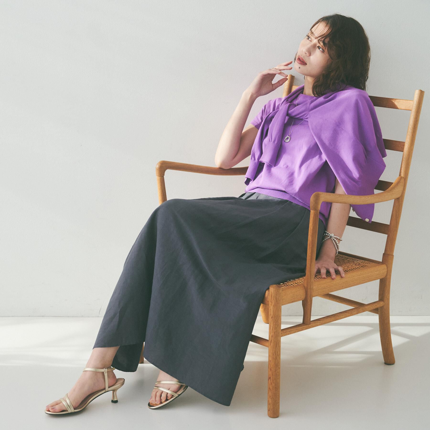 UNTITLED「【11色展開/コットン100/アンサンブル可能】クルーカーディガン」|カーディガン|