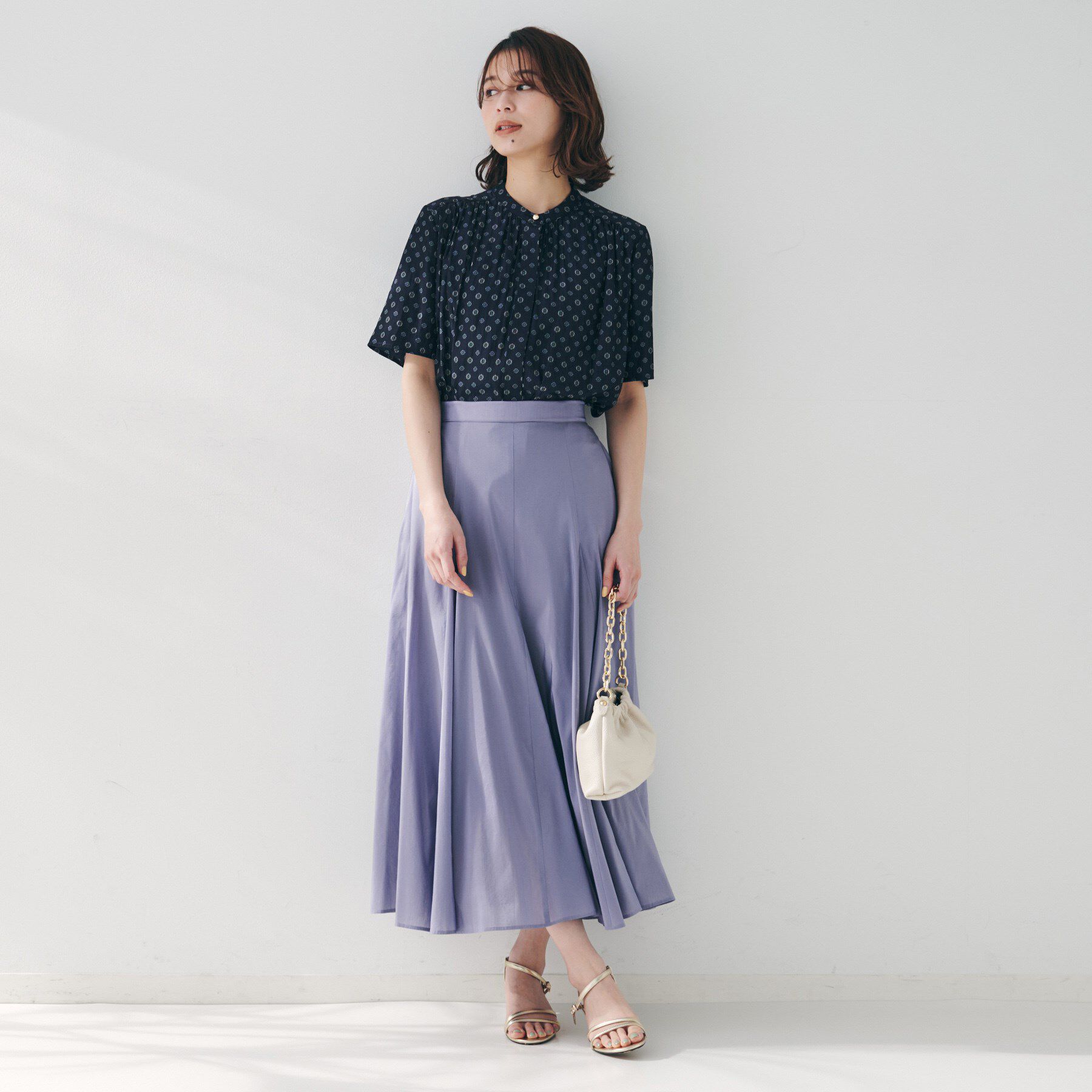 UNTITLED「【セットアップ可能/オンオフ】小紋柄ブラウス」|シャツ・ブラウス|