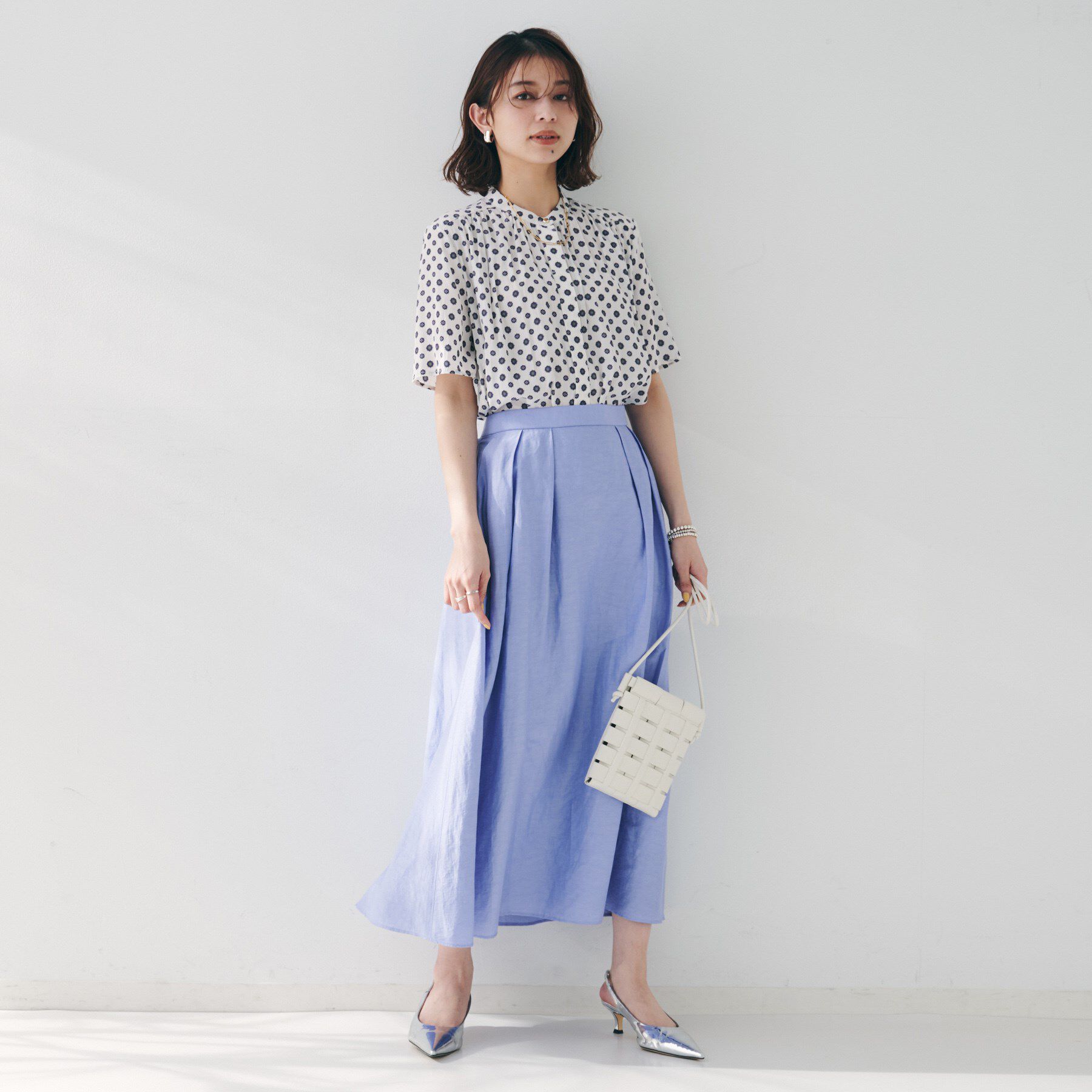 UNTITLED「【セットアップ可能/オンオフ】小紋柄ブラウス」|シャツ・ブラウス|