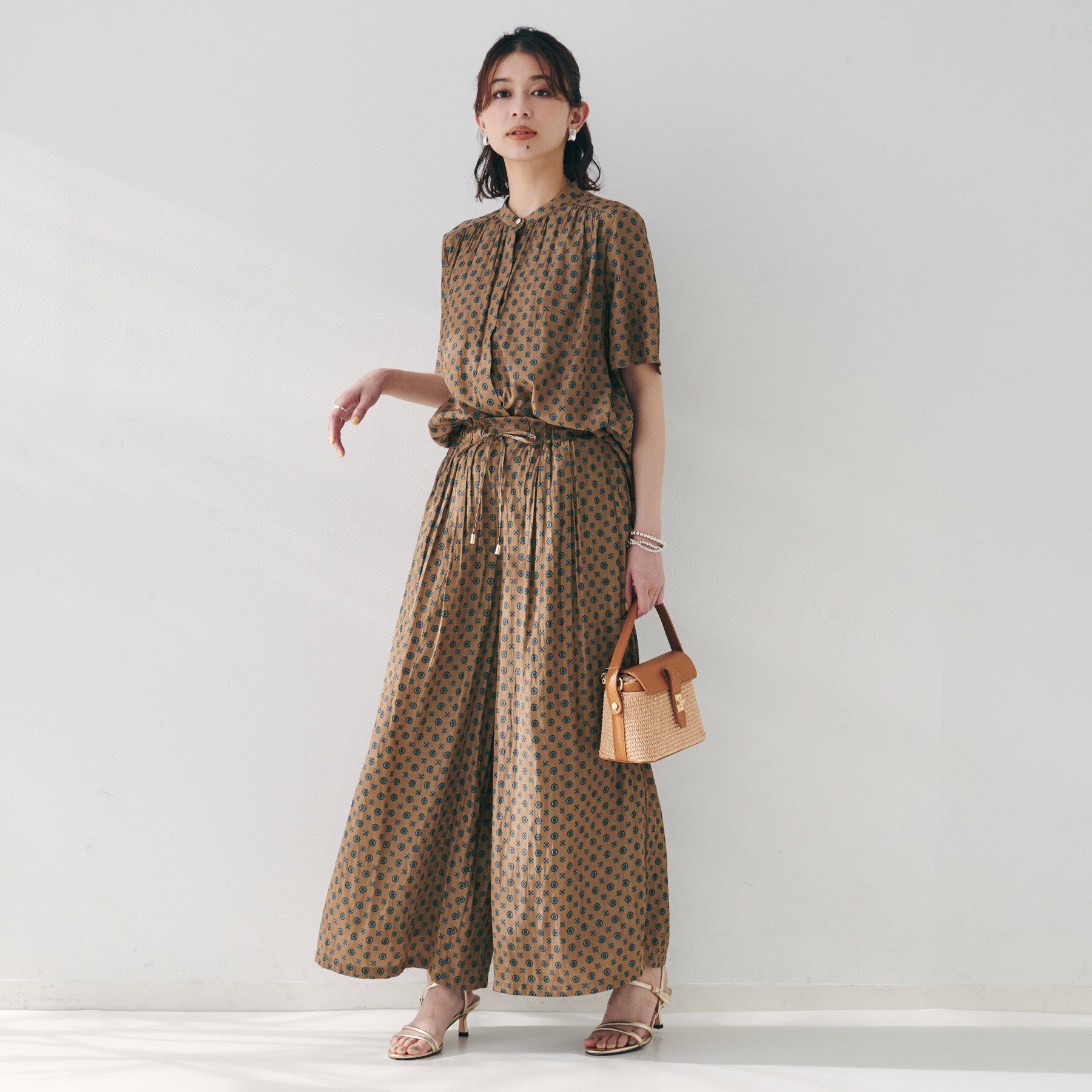 UNTITLED「【セットアップ可能/オンオフ】小紋柄ブラウス」|シャツ・ブラウス|