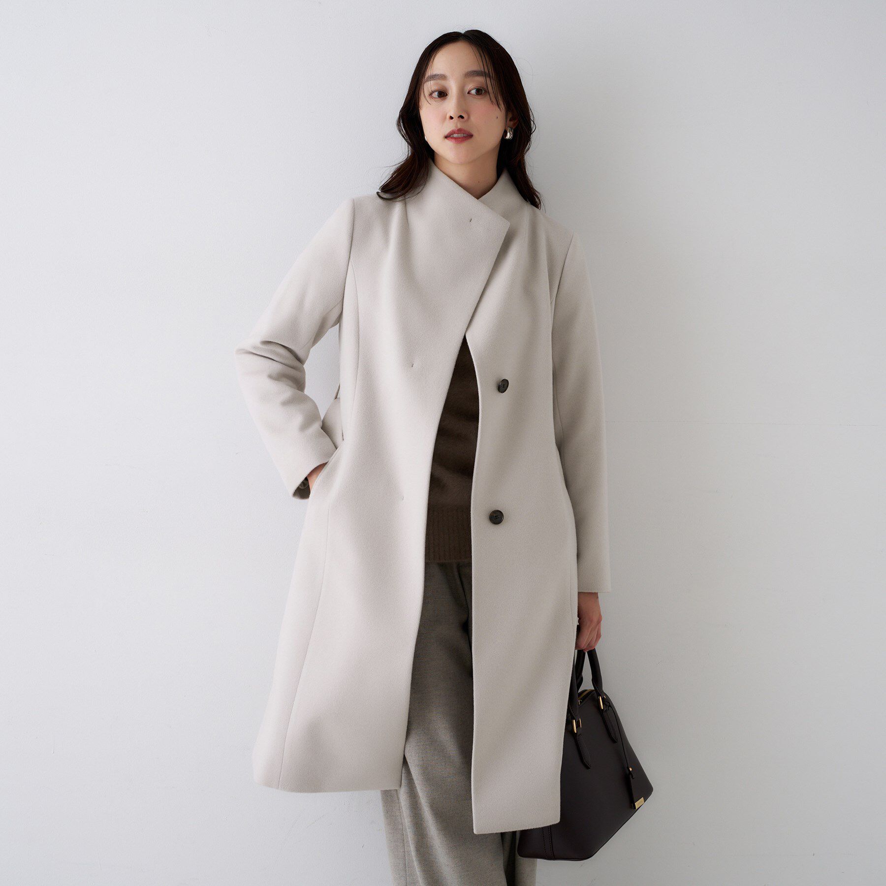 UNTITLED「【きれいめ/スタイリッシュ】2WAYスタンドカラーロングコート」|その他|