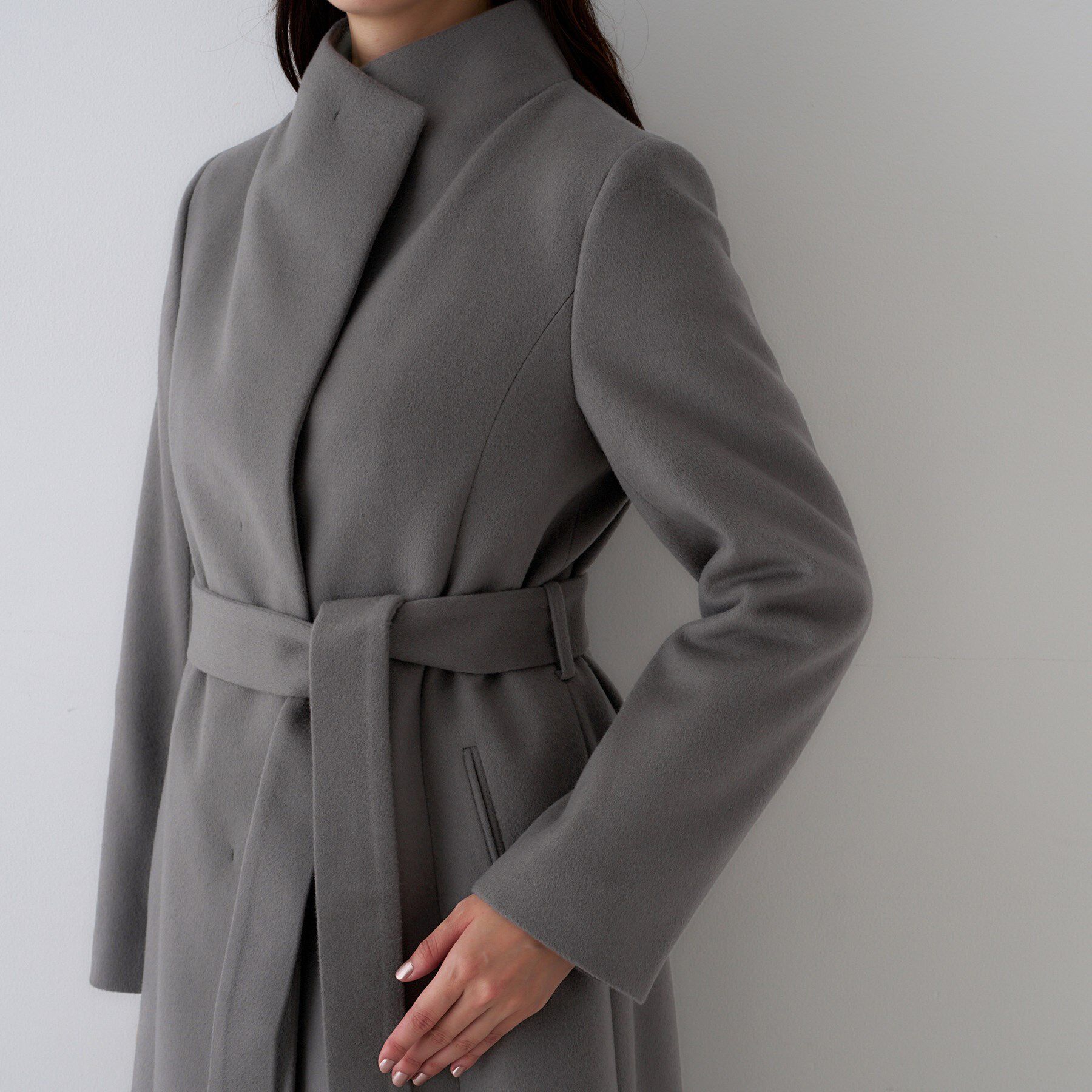 UNTITLED「【きれいめ/スタイリッシュ】2WAYスタンドカラーロングコート」|その他|