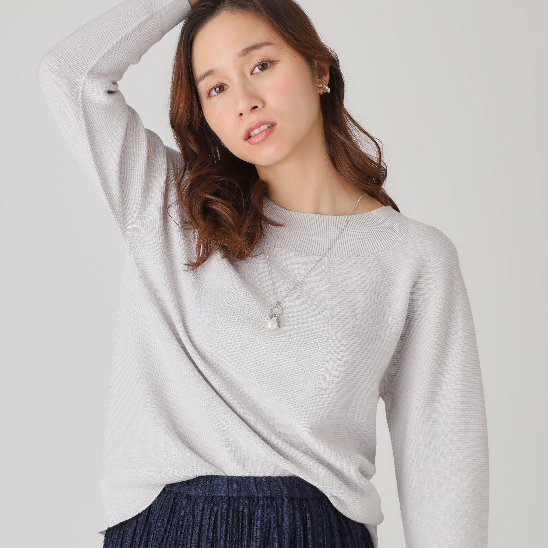 COUP DE CHANCE「【洗える／日本製】無縫製ニットトップス」|ニット・セーター|ライトグレー(011