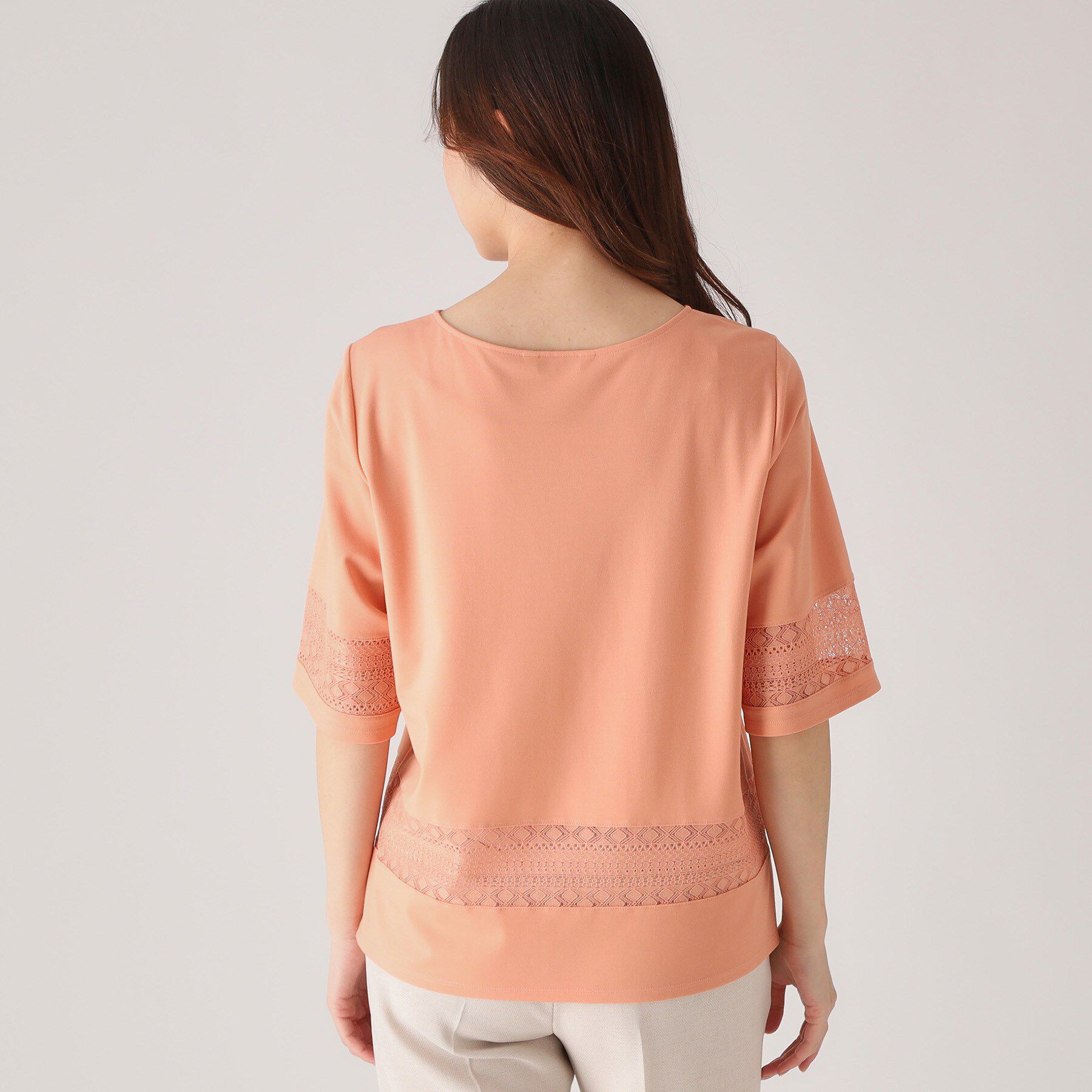 COUP DE CHANCE「【洗える／日本製】レース使いジャージトップス」|Tシャツ・カットソー|
