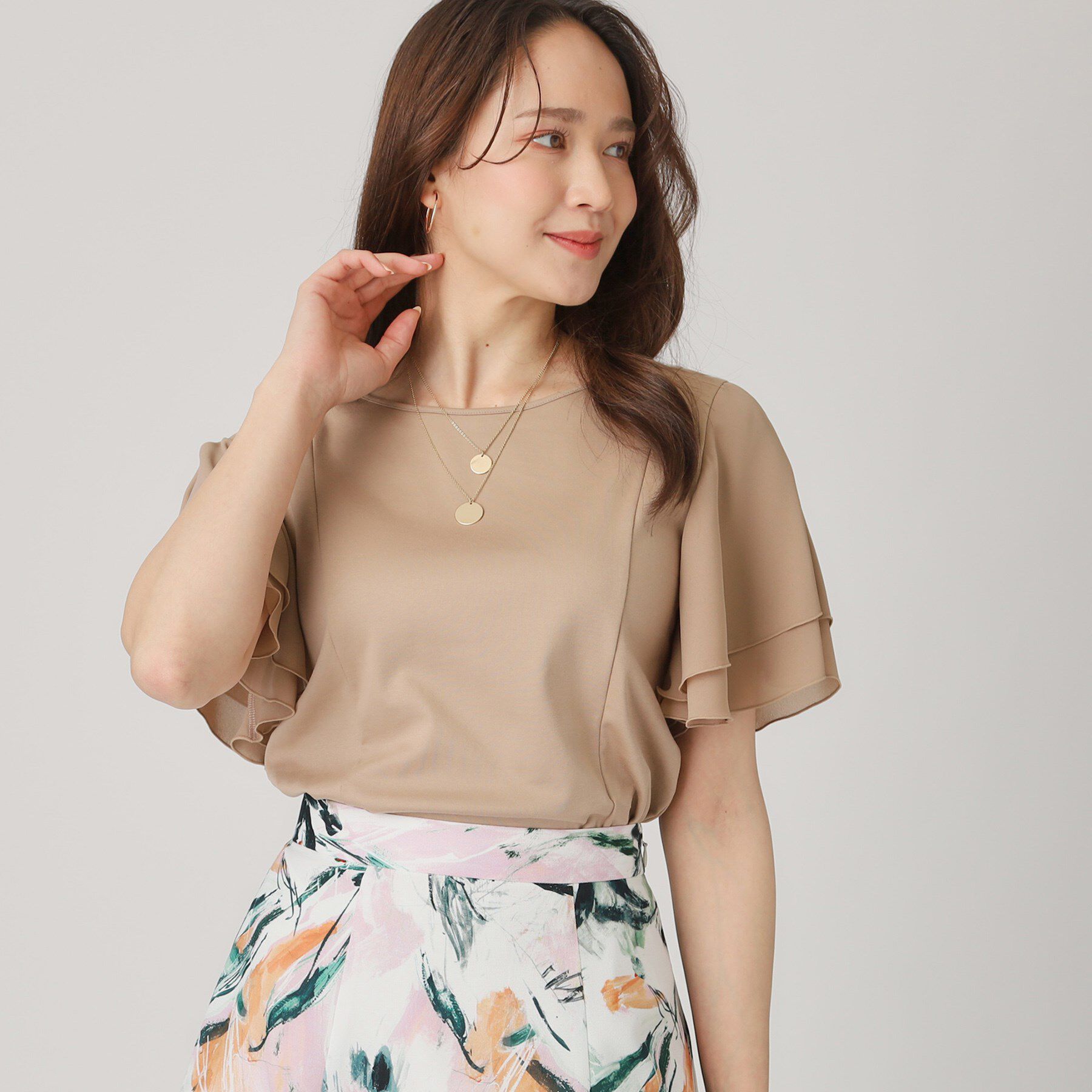 COUP DE CHANCE「【洗える／日本製】異素材組合せのジャージートップス」|Tシャツ・カットソー|