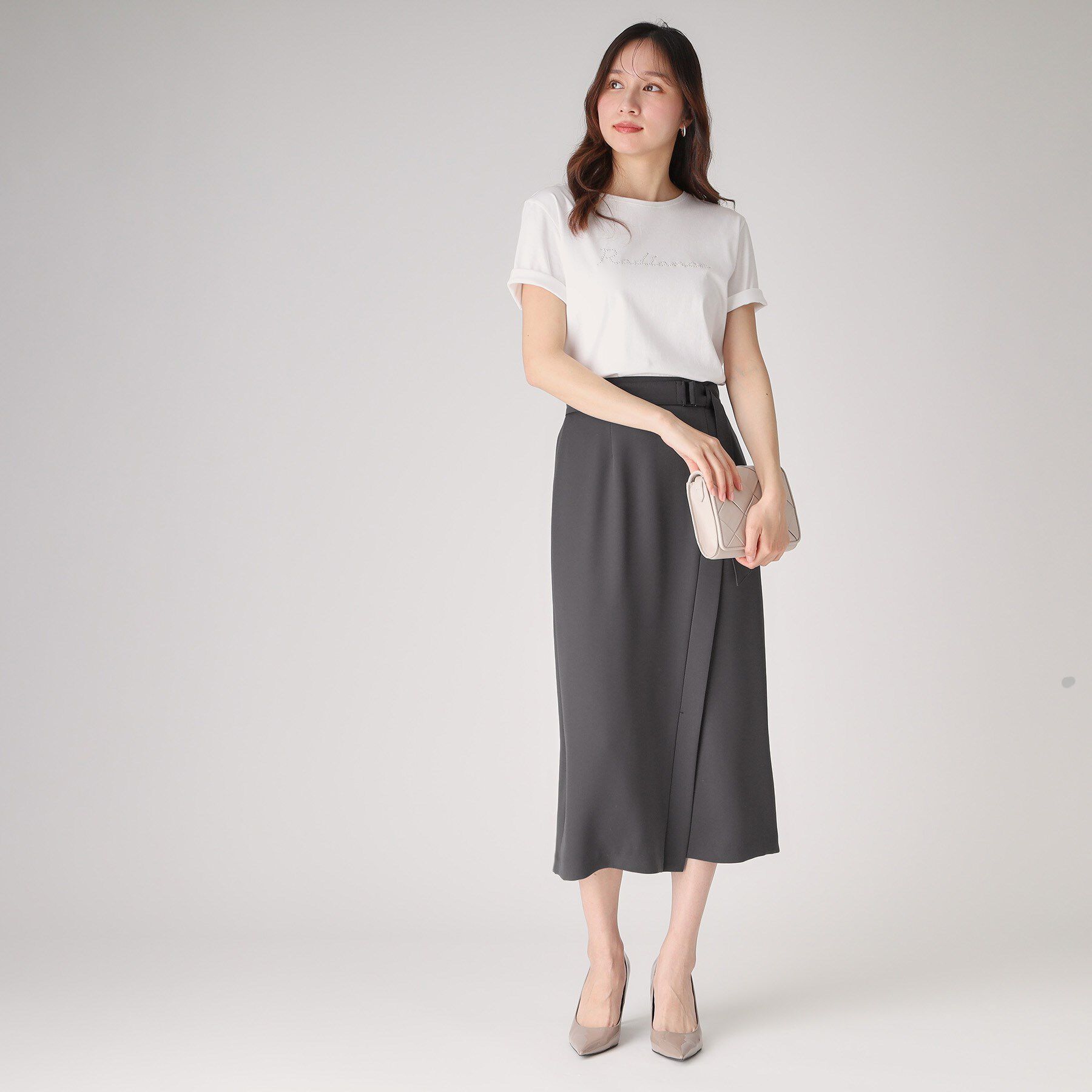 COUP DE CHANCE「【洗える／日本製】ラップ風デザインスカート」|スカート|