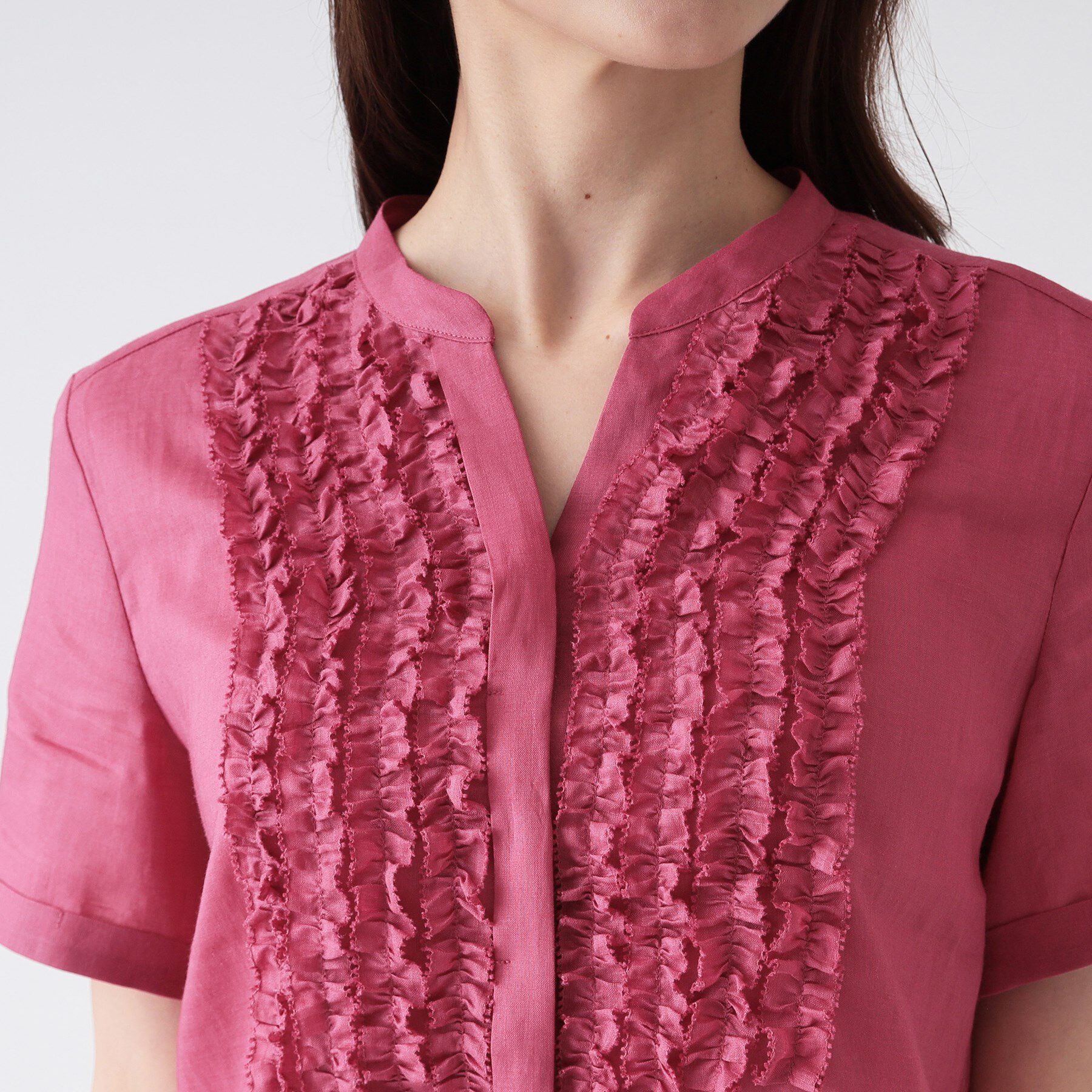 COUP DE CHANCE「【洗える／ラミー】フリルデザインブラウス」|シャツ・ブラウス|