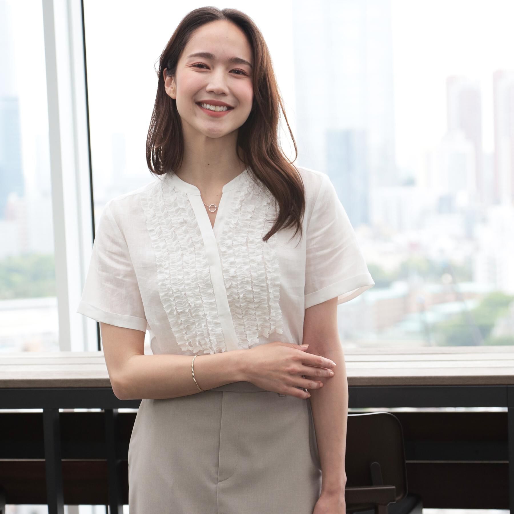 COUP DE CHANCE「【洗える／ラミー】フリルデザインブラウス」|シャツ・ブラウス|