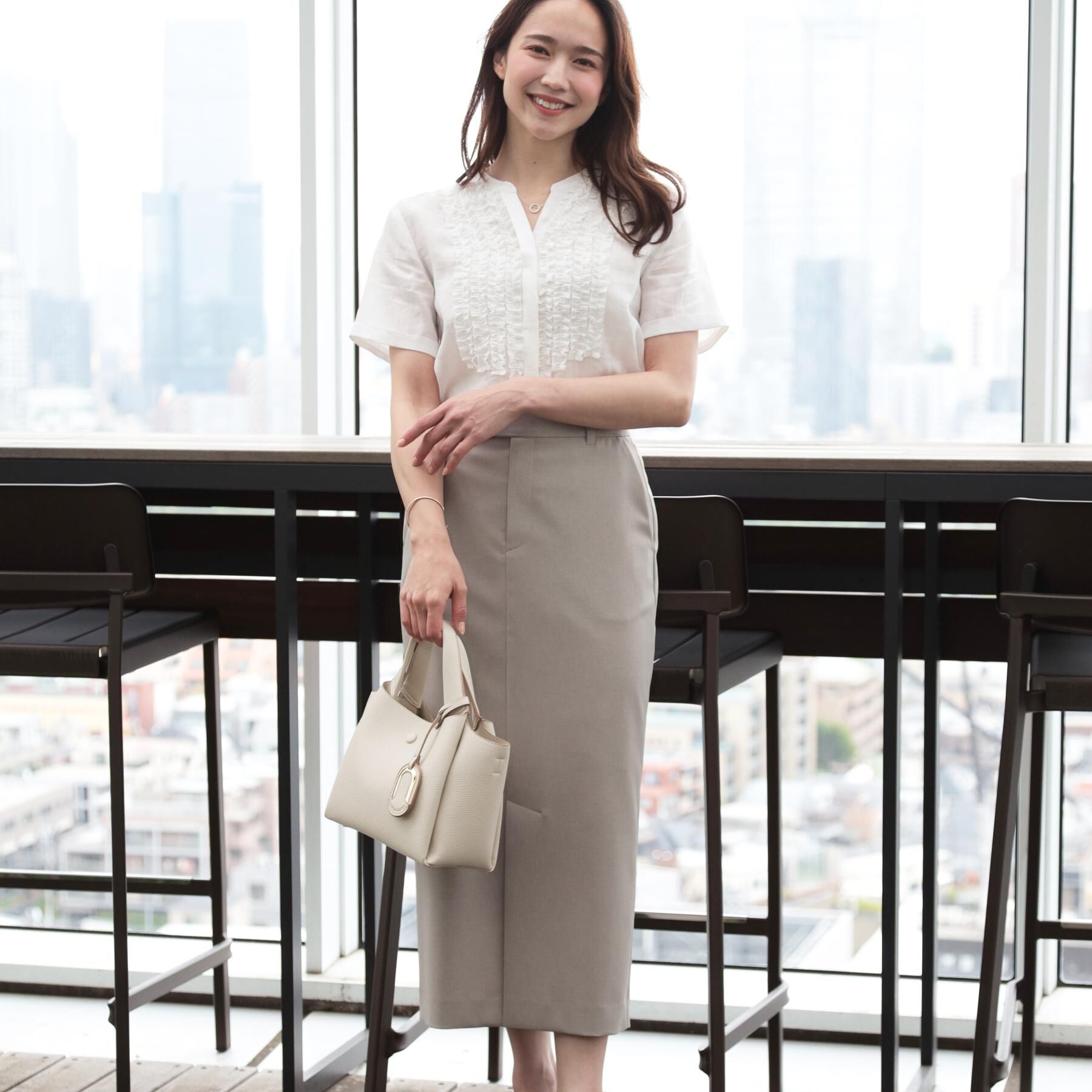 COUP DE CHANCE「【洗える／ラミー】フリルデザインブラウス」|シャツ・ブラウス|