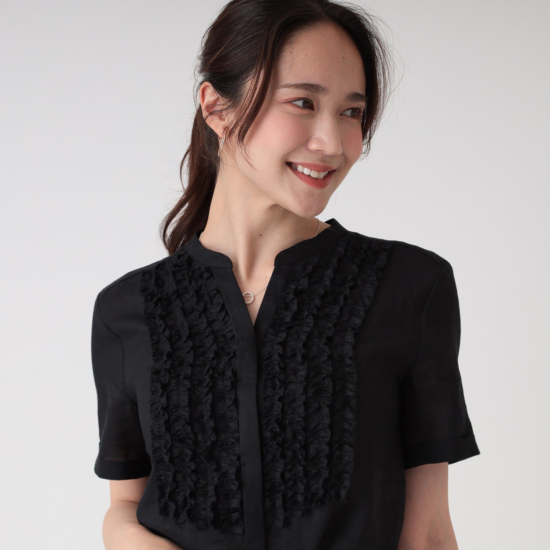 COUP DE CHANCE「【洗える／ラミー】フリルデザインブラウス」|シャツ・ブラウス|