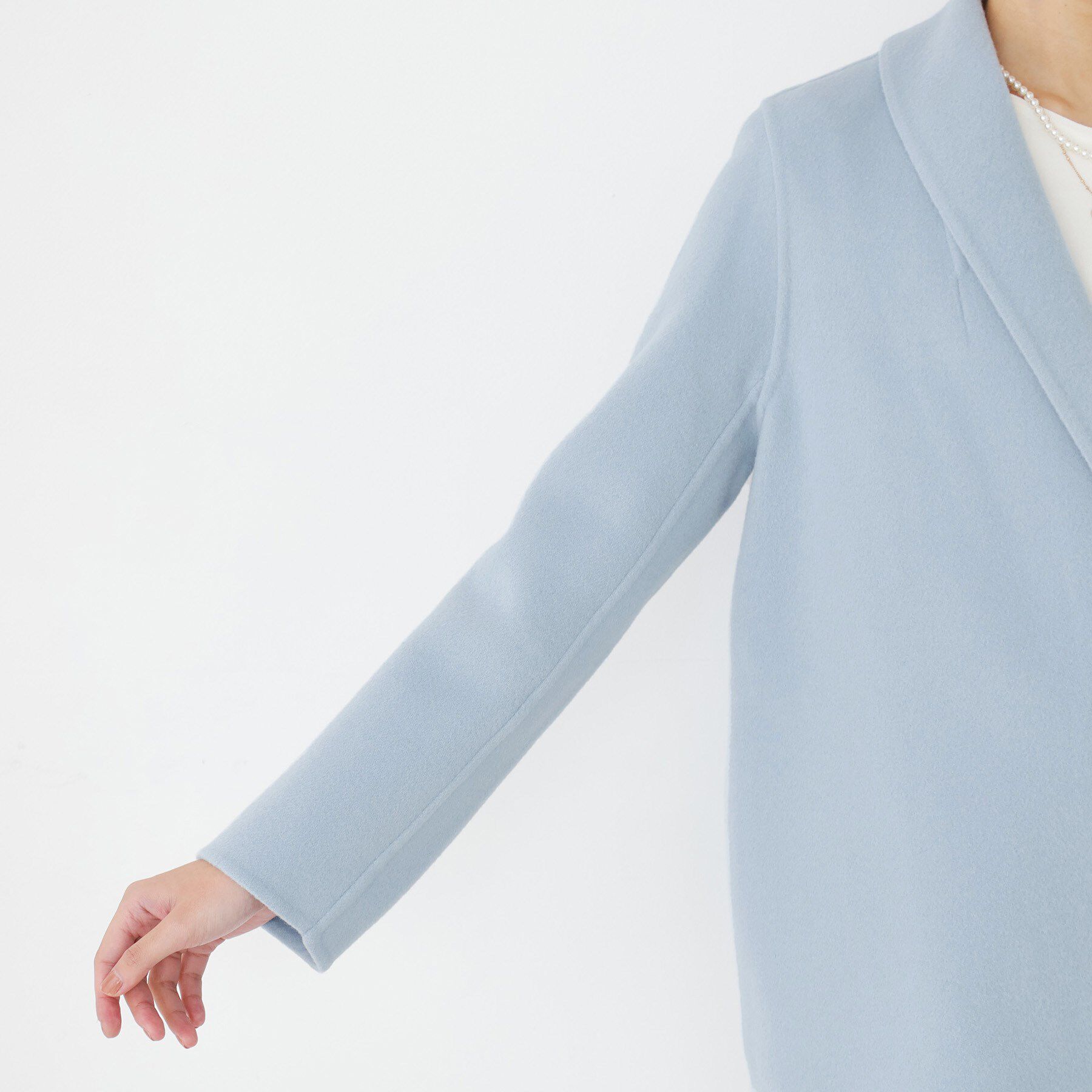 COUP DE CHANCE「【リバー仕立て／裏地無し】軽く羽織れるウールリバーコート」|ステンカラーコート|