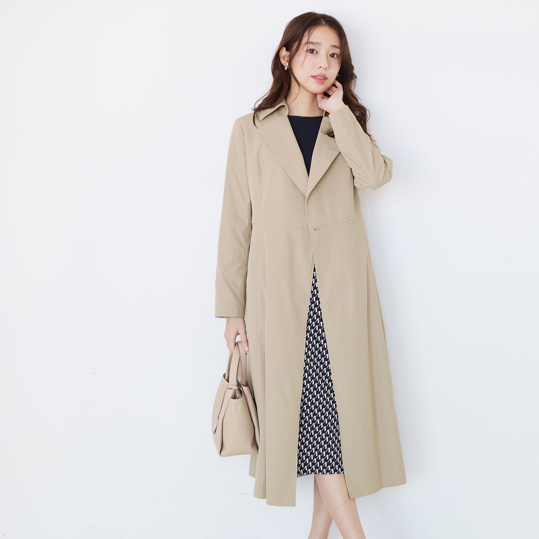 COUP DE CHANCE「【きれいめ羽織り】Aラインドレスコート」|トレンチコート|