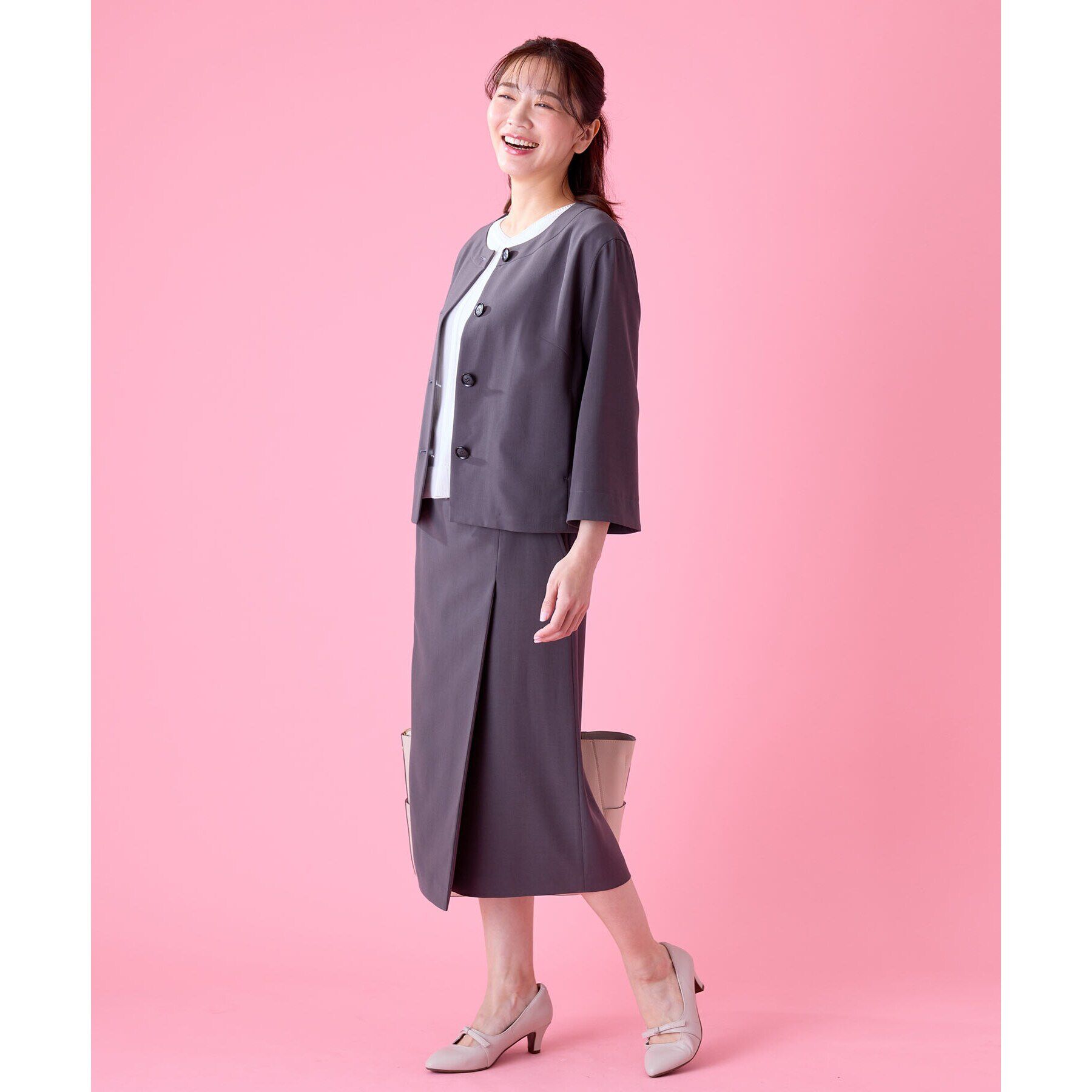 Reflect「【UVカット／洗える／セットアップ可】ラップ風ナロースカート」|スカート|