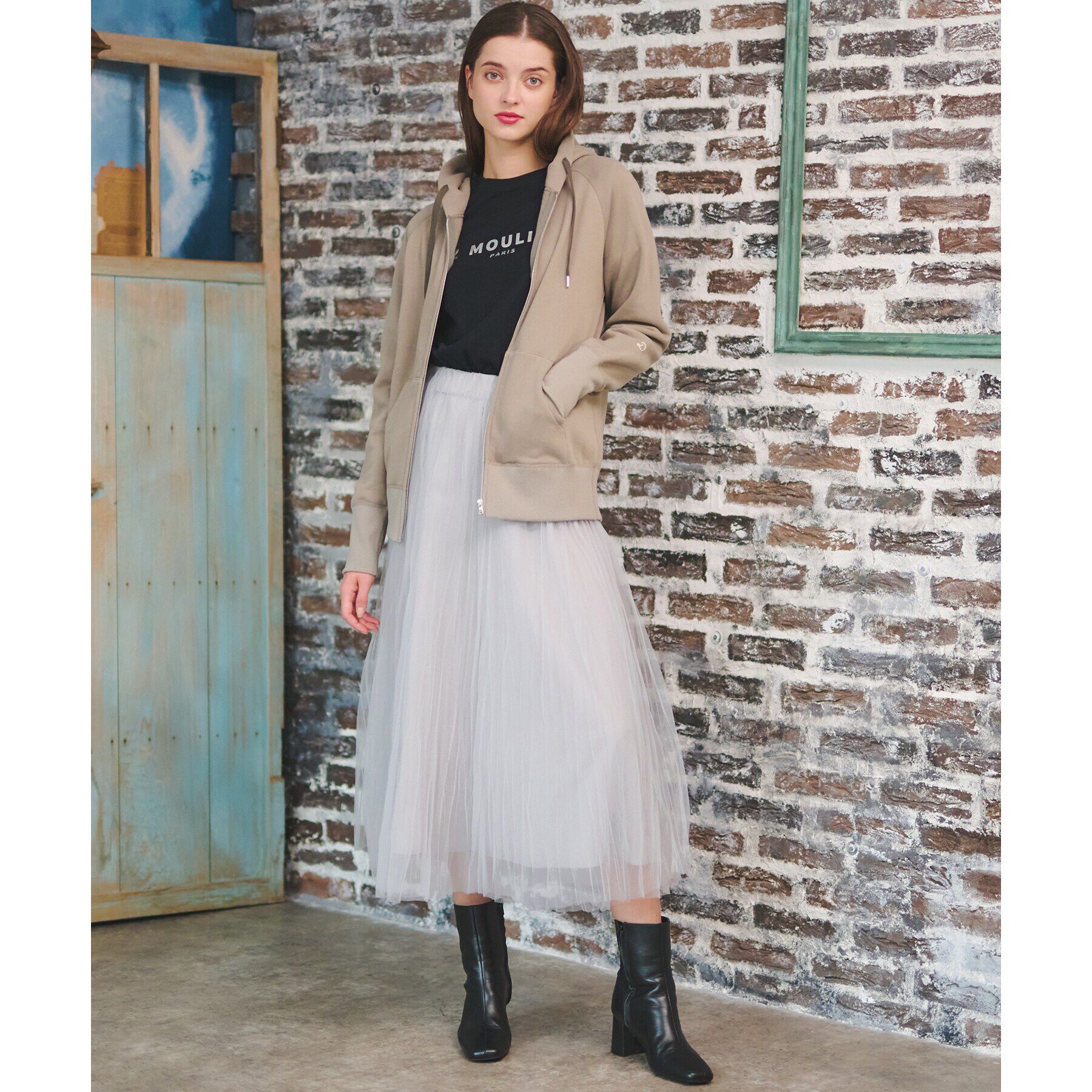 DRESSTERIOR「ソフトバックフリースジップアップ」|パーカー|