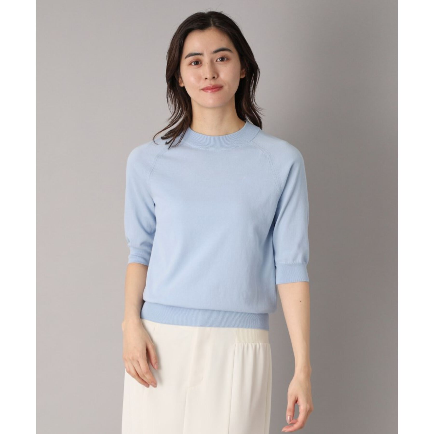 DRESSTERIOR「【定番/洗える】コットンシルク混ハーフスリーブ」|ニット・セーター|