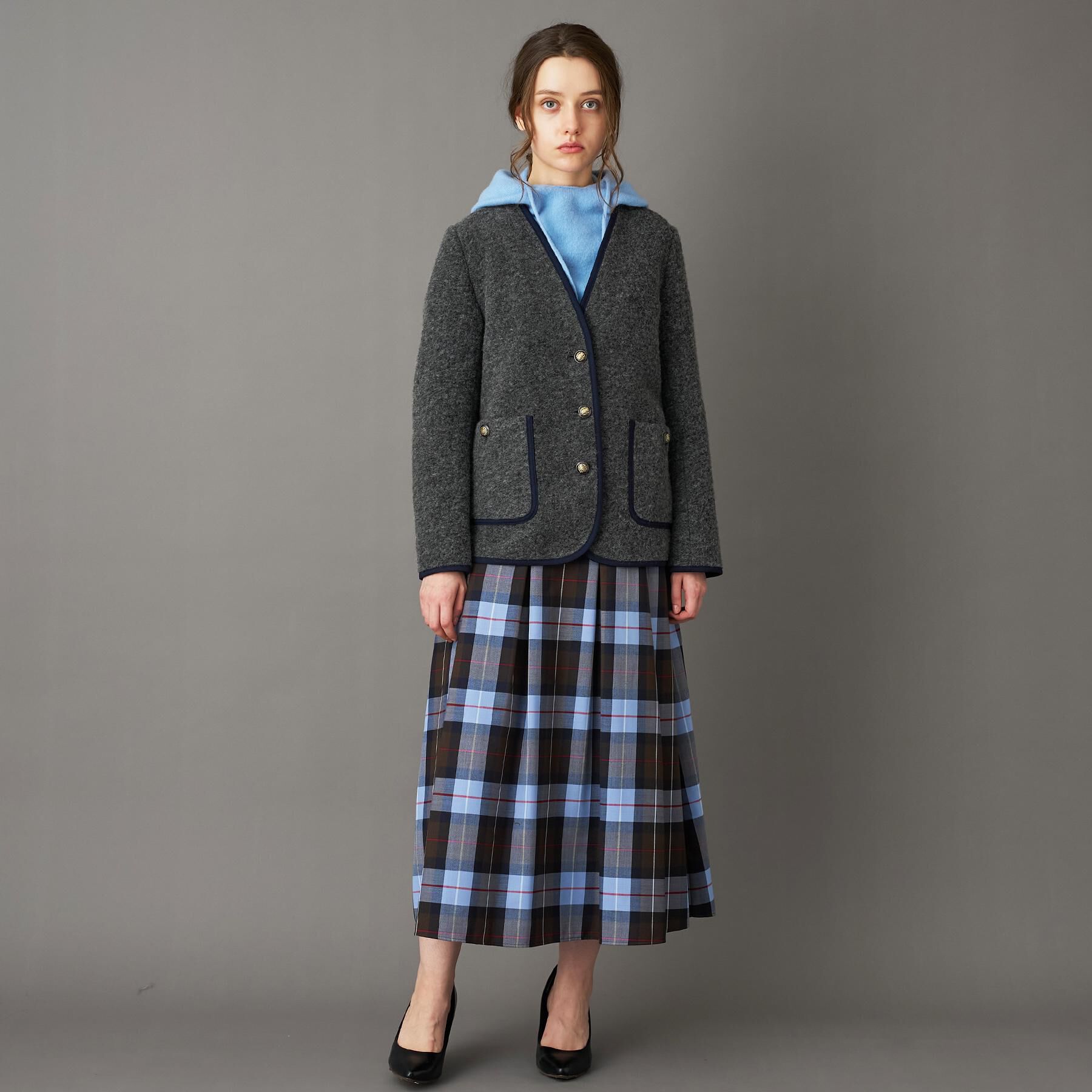 DRESSTERIOR「チロリアンニットジャケット」|ノーカラージャケット|