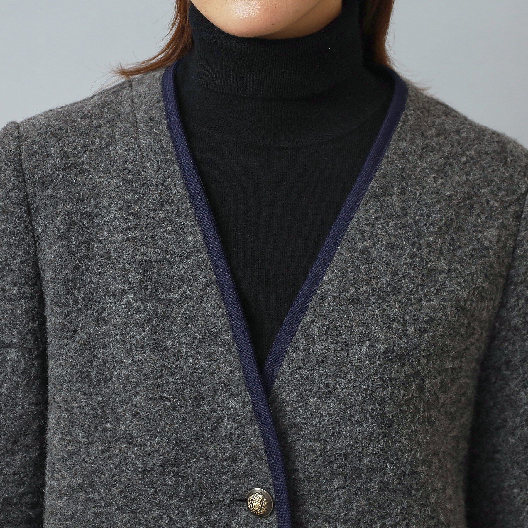 DRESSTERIOR「チロリアンニットジャケット」|ノーカラージャケット|