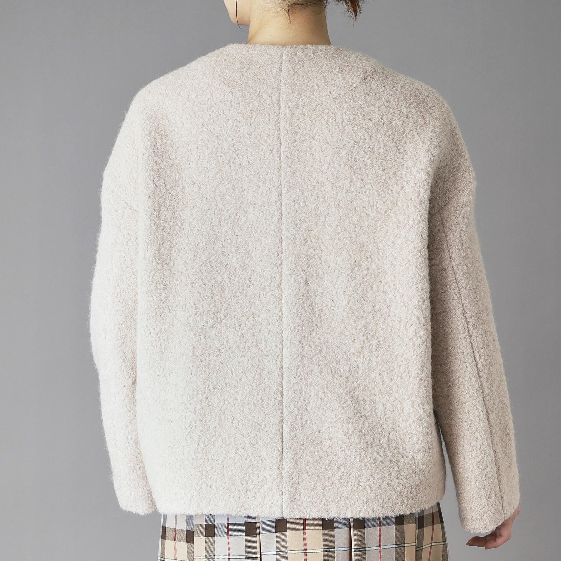 DRESSTERIOR「【CLASSY.12月号掲載】ループヤーンショートジャケット」|ノーカラーコート|