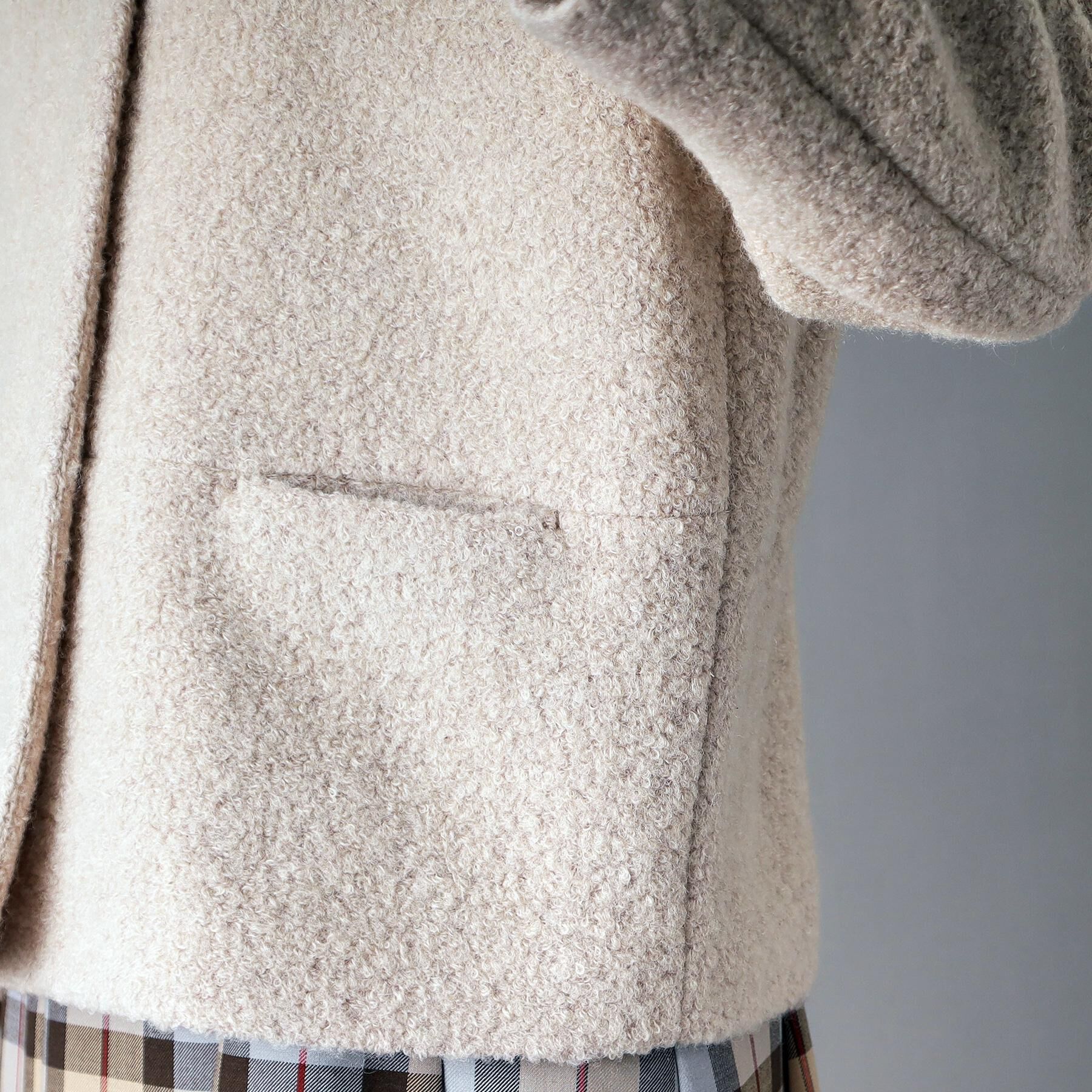 DRESSTERIOR「【CLASSY.12月号掲載】ループヤーンショートジャケット」|ノーカラーコート|