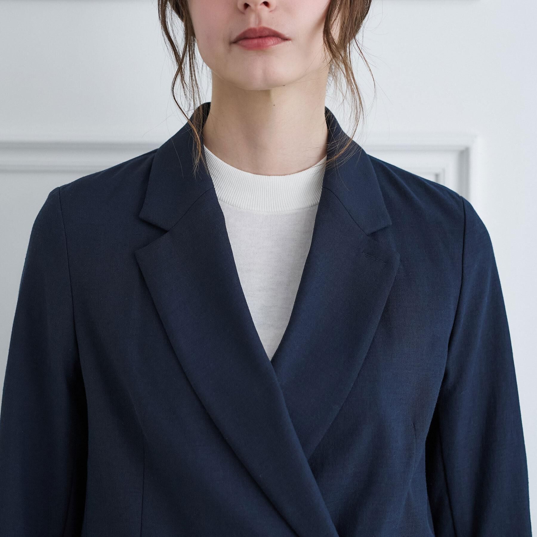 DRESSTERIOR「リネンブレンドオックスダブルジャケット」|テーラードジャケット|